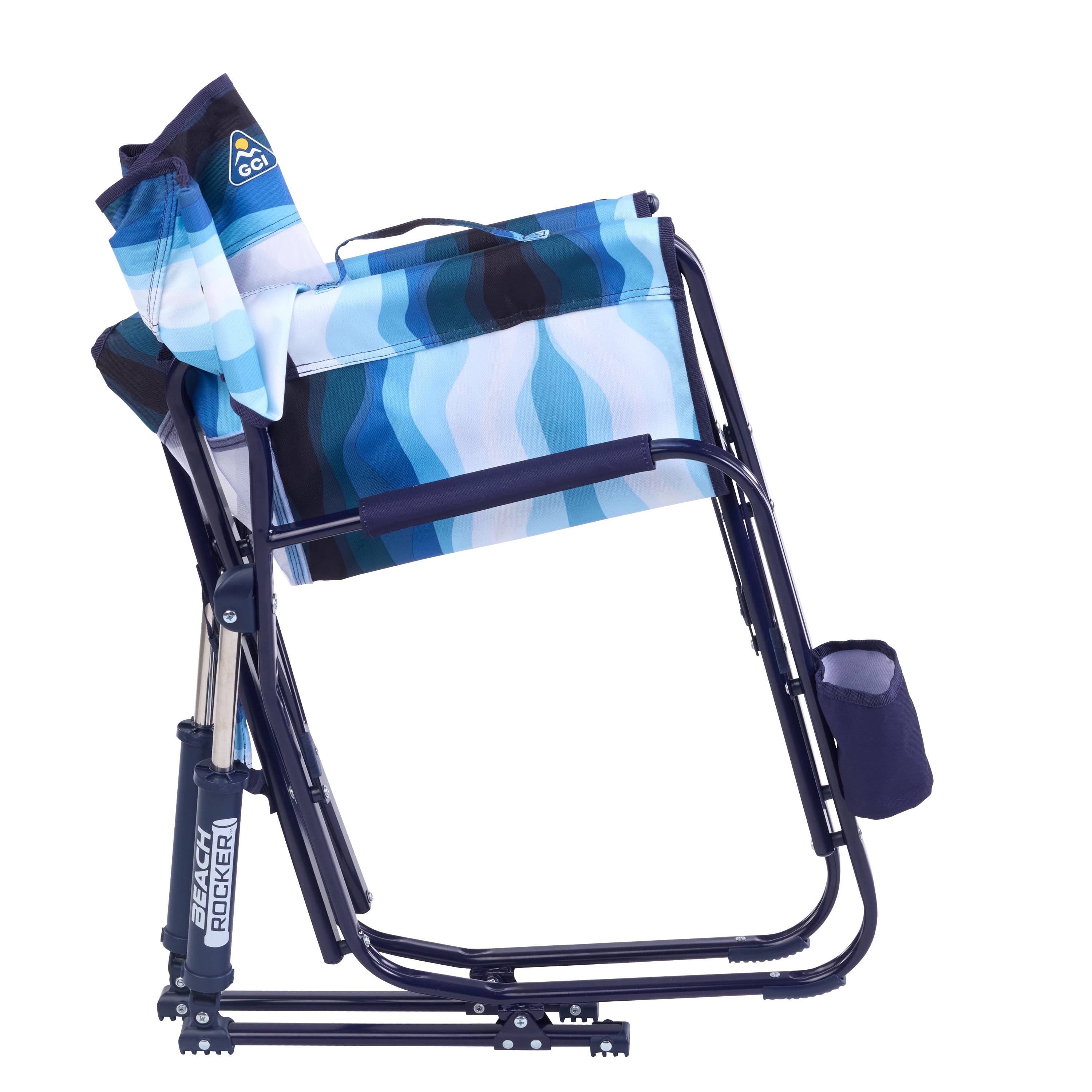 GCI Outdoor Beach Rocker Low Profile Foldable Rocking Chair (Wave Blue, 14.8 in Seat Height) 85whm