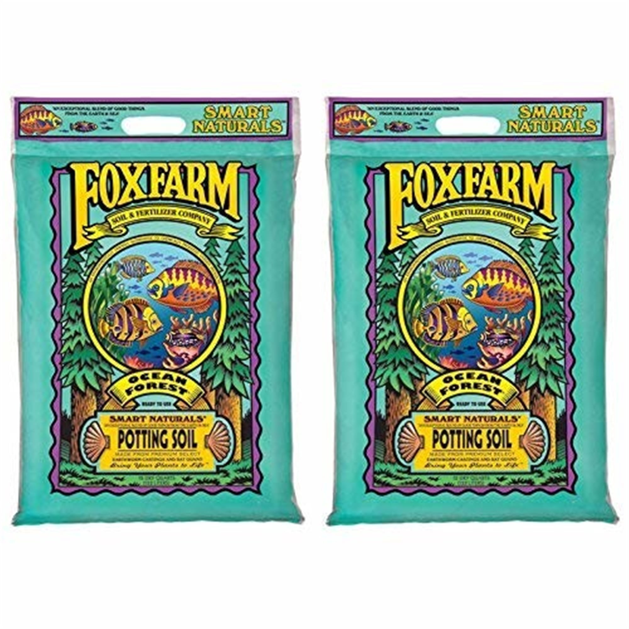 FoxFarm Ocean Forest Potting Soil for Container Garden (24 qt, 2 Pack) iypk0