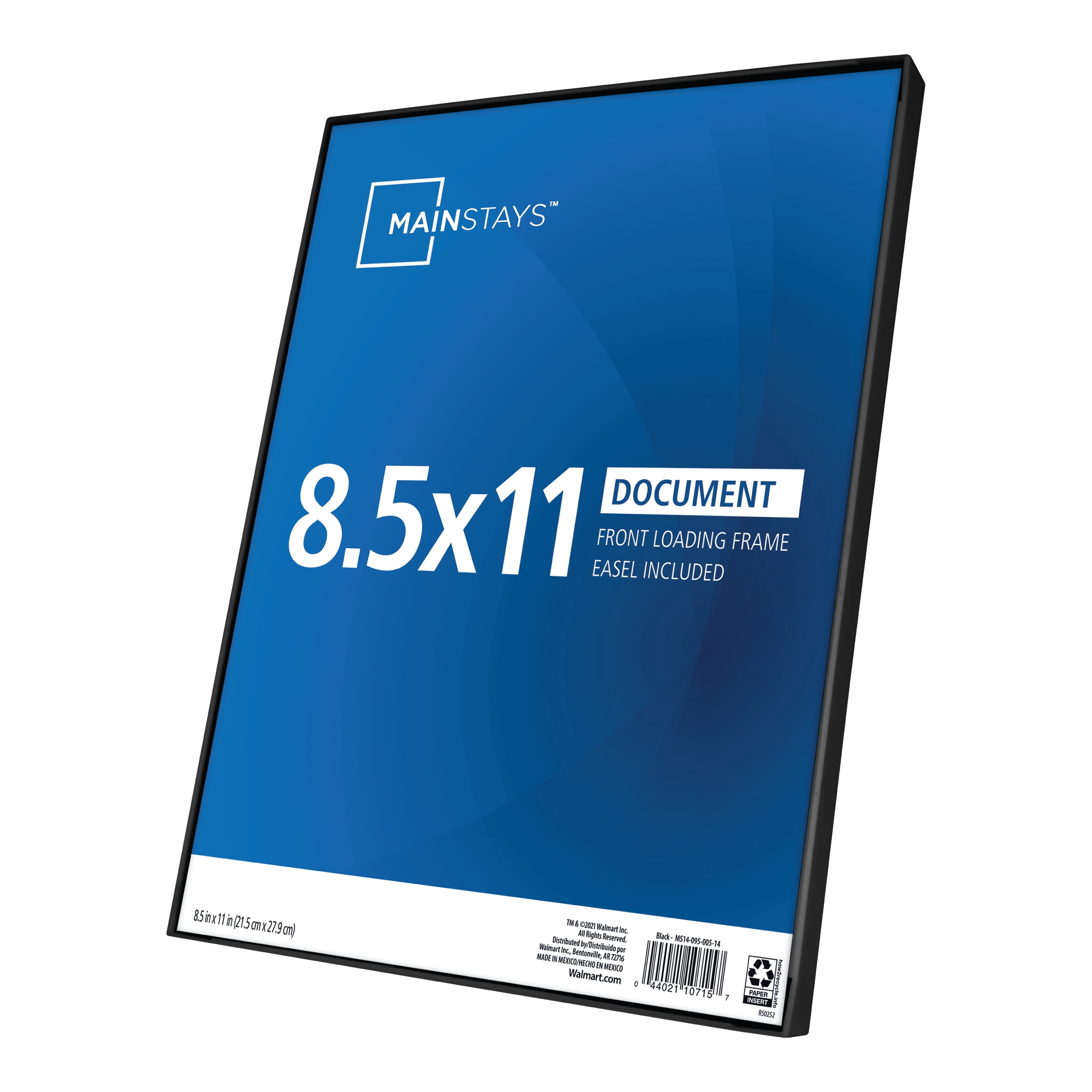 Mainstays Front Loading Picture Frame for 8.5x11 Photos and Documents (Black, 8.5 in x 11 in) 28o9k