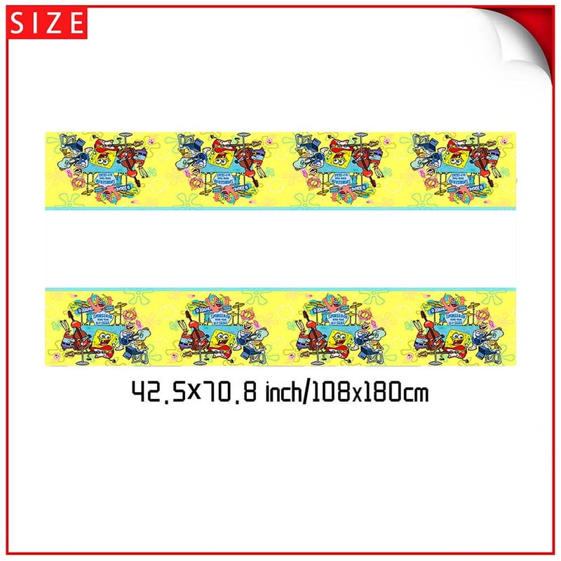 WEZHNFP Spongebob Squarepants Party Tableware Set Disposable Dinnerware Kit for 10 Guests (Multicolor, 79 Piece Set) 7dkbu