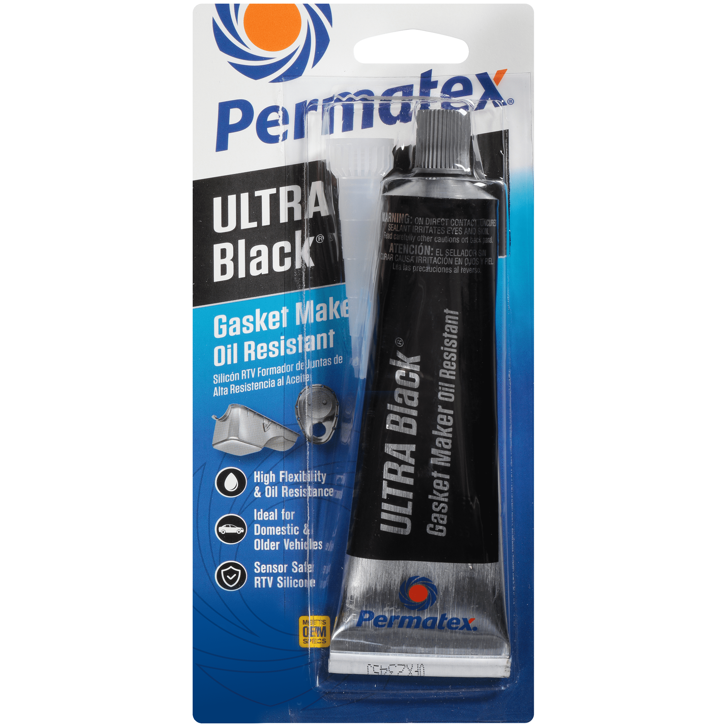 Permatex Ultra Black Maximum Oil Resistance RTV Silicone Gasket Maker (Black, 3 oz) 6qrdi