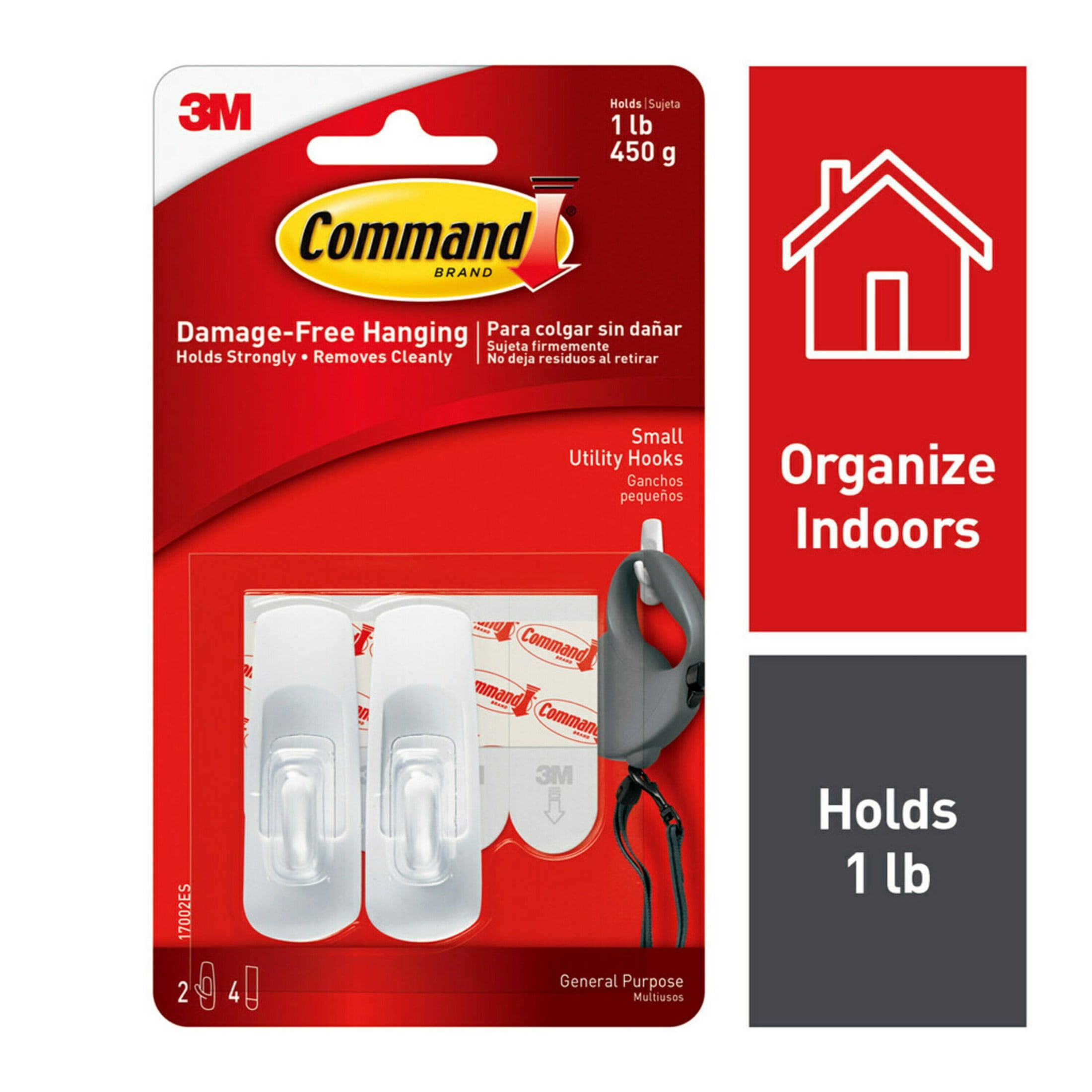 Command Small Adhesive Hooks, Damage-Free Wall Hangers (White, 2 Pack) 7fsdo