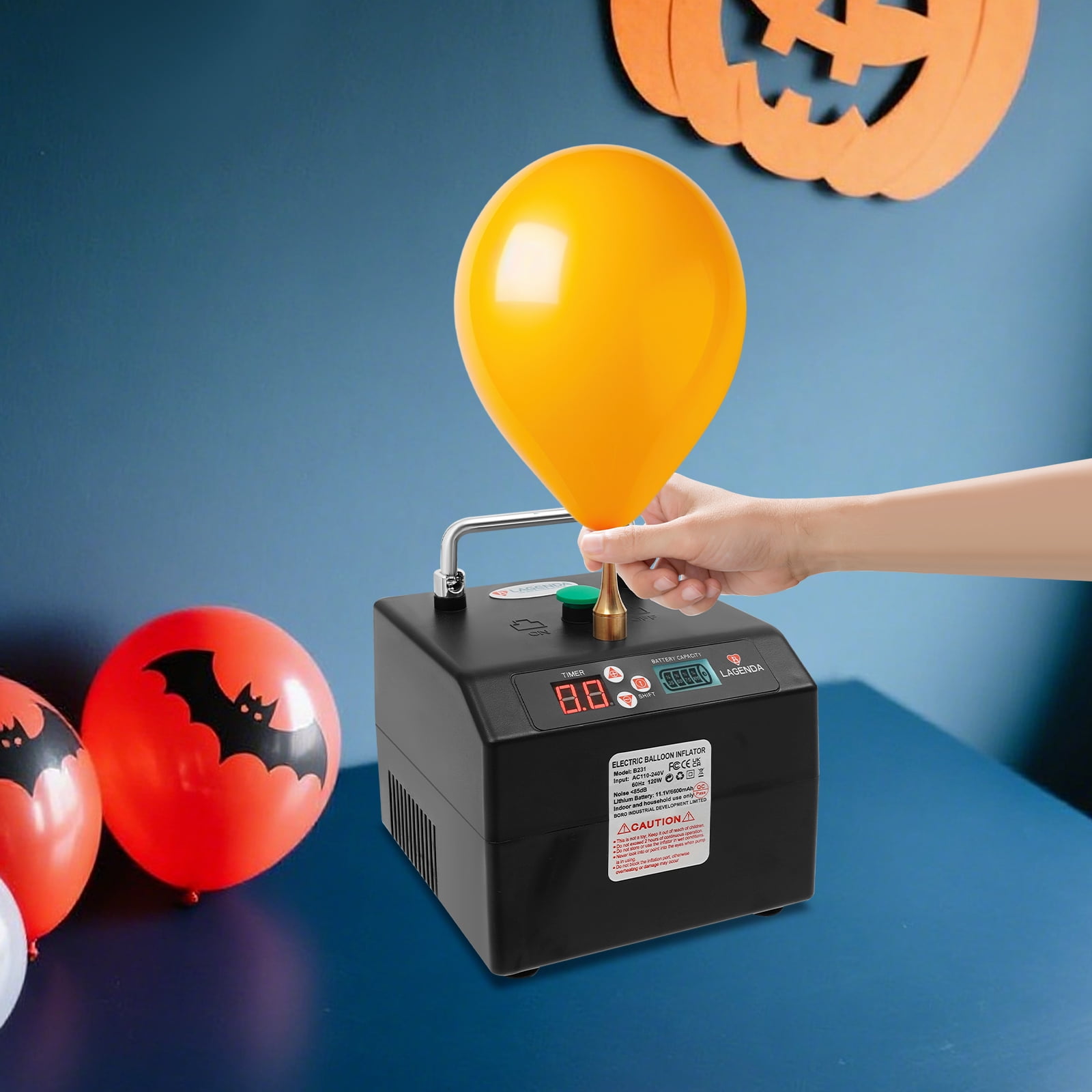 Lagenda Electric Balloon Pump Inflator (120W, Black, 6.3 x 5.9 x 5.1 in) oryf9