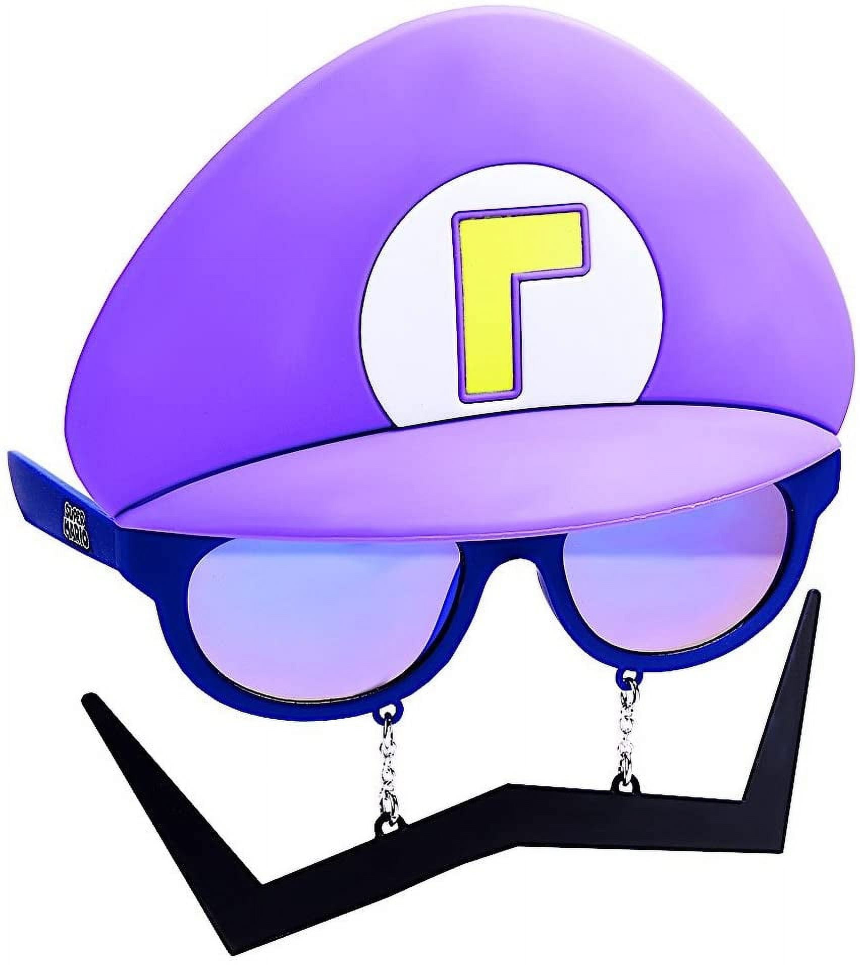 Nintendo Sun-Staches Super Mario Waluigi Character Costume Sunglasses (One Size) 581z0