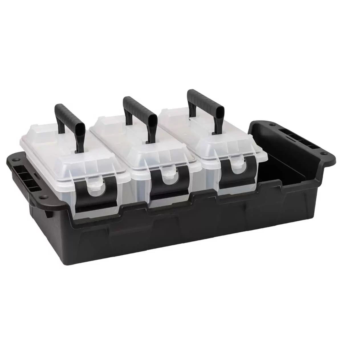 Greenmade Stackable Storage Box Set (Black/Clear, 7.5 in. H x 11.65 in. W x 24 in. D) oy776