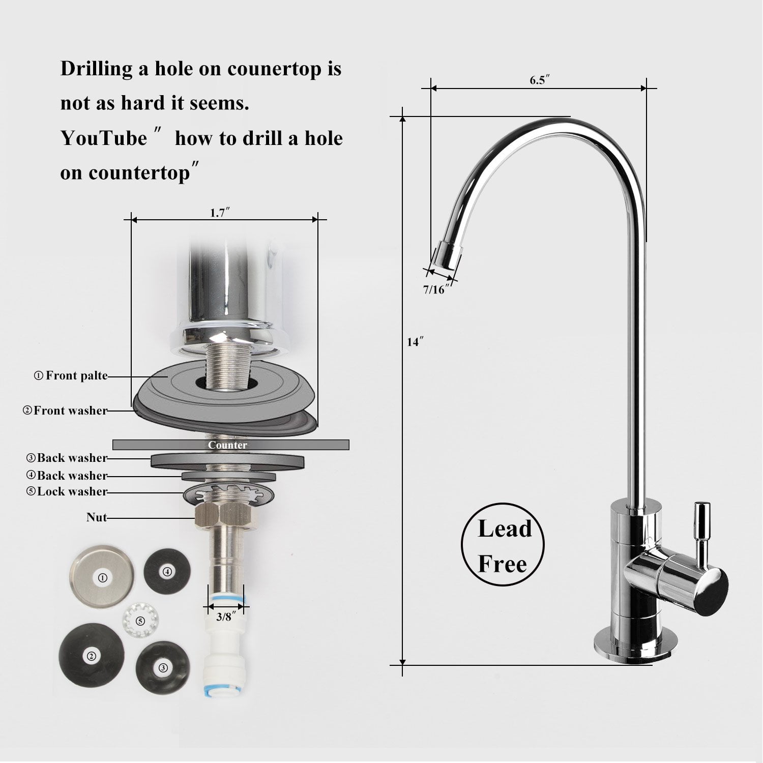 Geekpure 5-Stage Reverse Osmosis Water Filter System (75 GPD, Under Sink, 2.8 gal Tank) du9l1