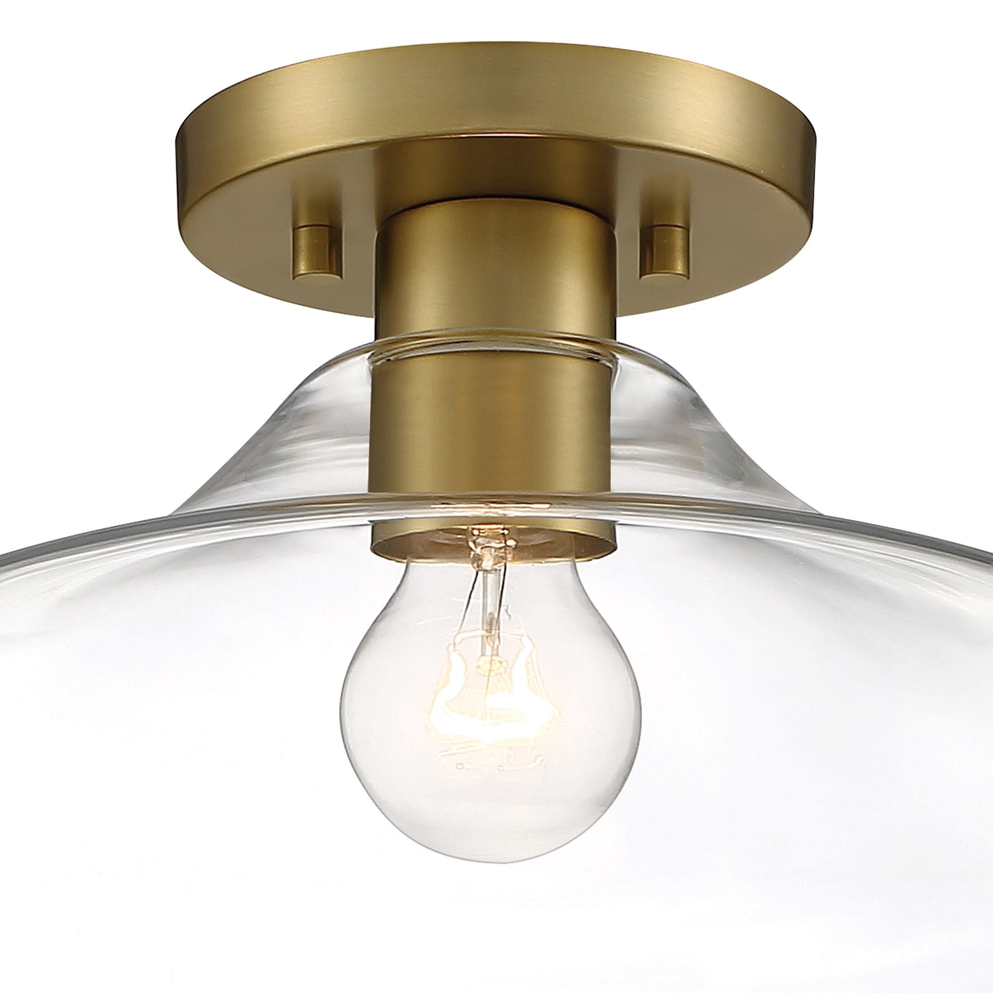 Designers Fountain Emma Semi Flush Mount Ceiling Light, Brushed Gold Finish with Clear Glass (1 Light) n3tli