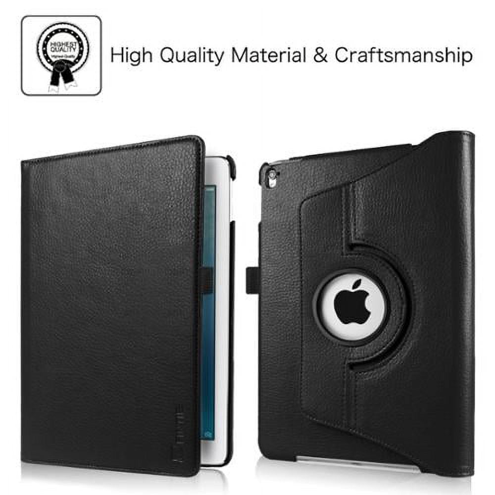 Fintie iPad Pro 9.7 2016 Case 360-Degree Rotating Stand Cover with Auto Sleep Wake (Black, 9.7 in) 0d5ge