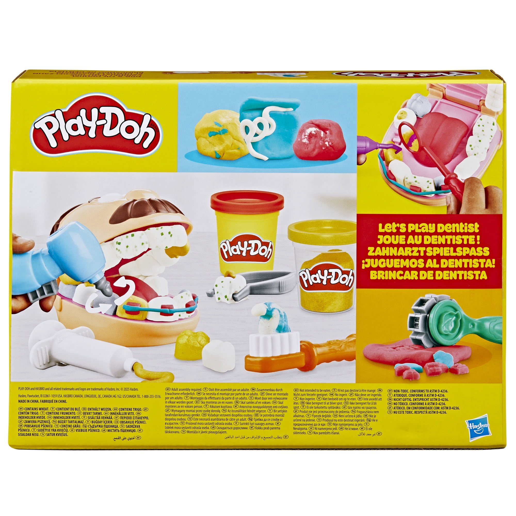 Play-Doh Drill 'n Fill Dentist Toy Set with 10 Dental Accessories (6-Pack, 12 oz) 6jw71