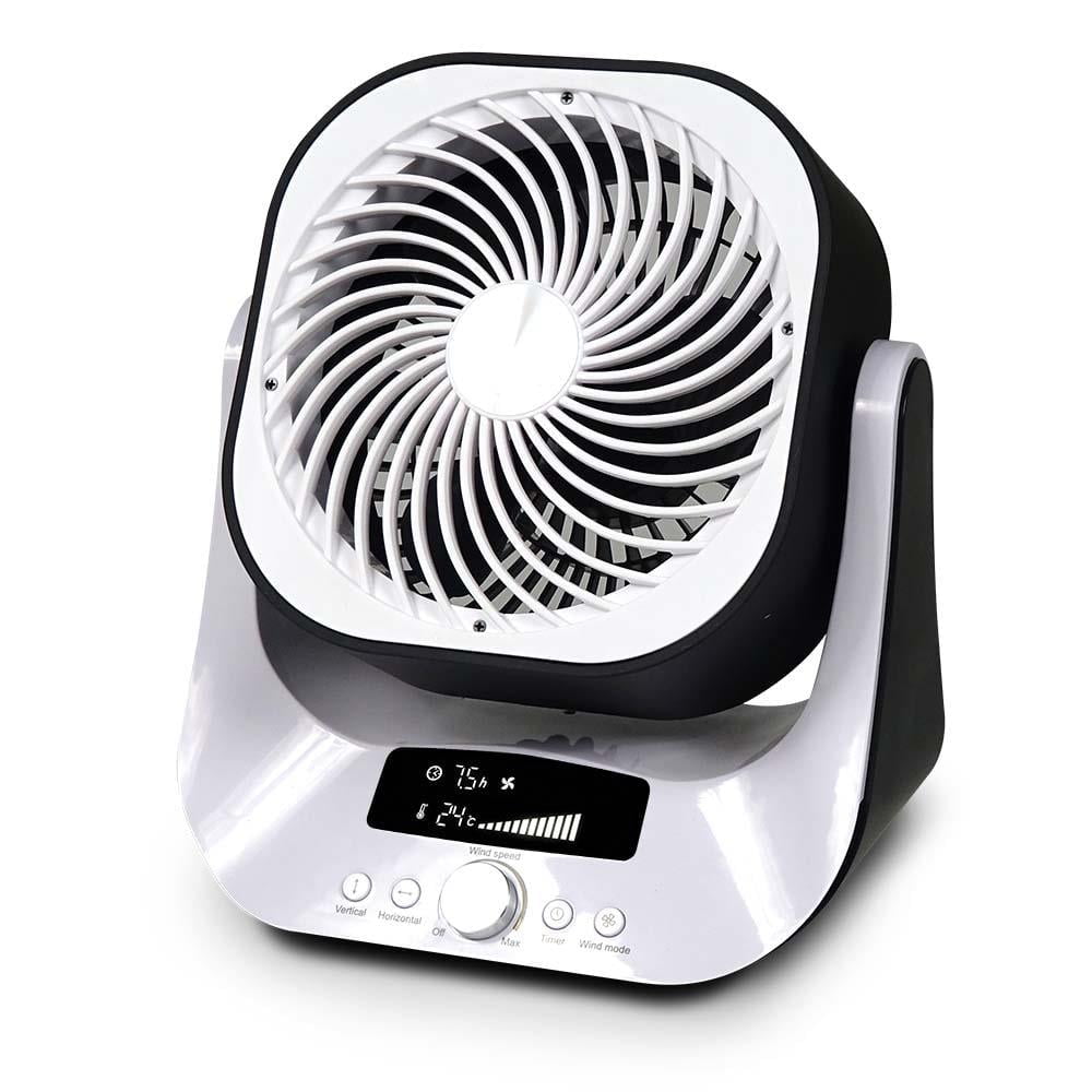 Soleus Air 9 in Tabletop Digital Air Circulator Fan with Remote Control (White, 9 in) 8pwcy