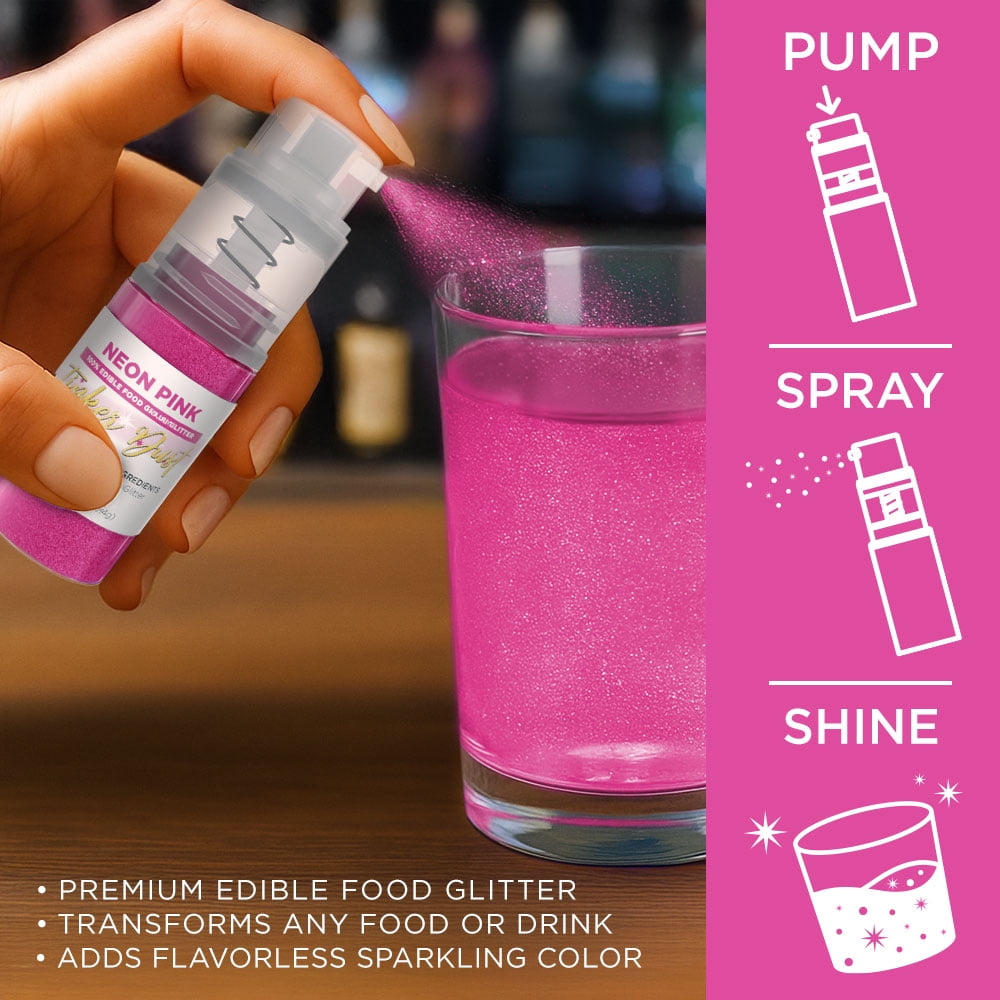 Bakell Tinker Dust Edible Glitter for Drinks and Desserts (Neon Pink, 0.1 oz) 28148 - Image 4