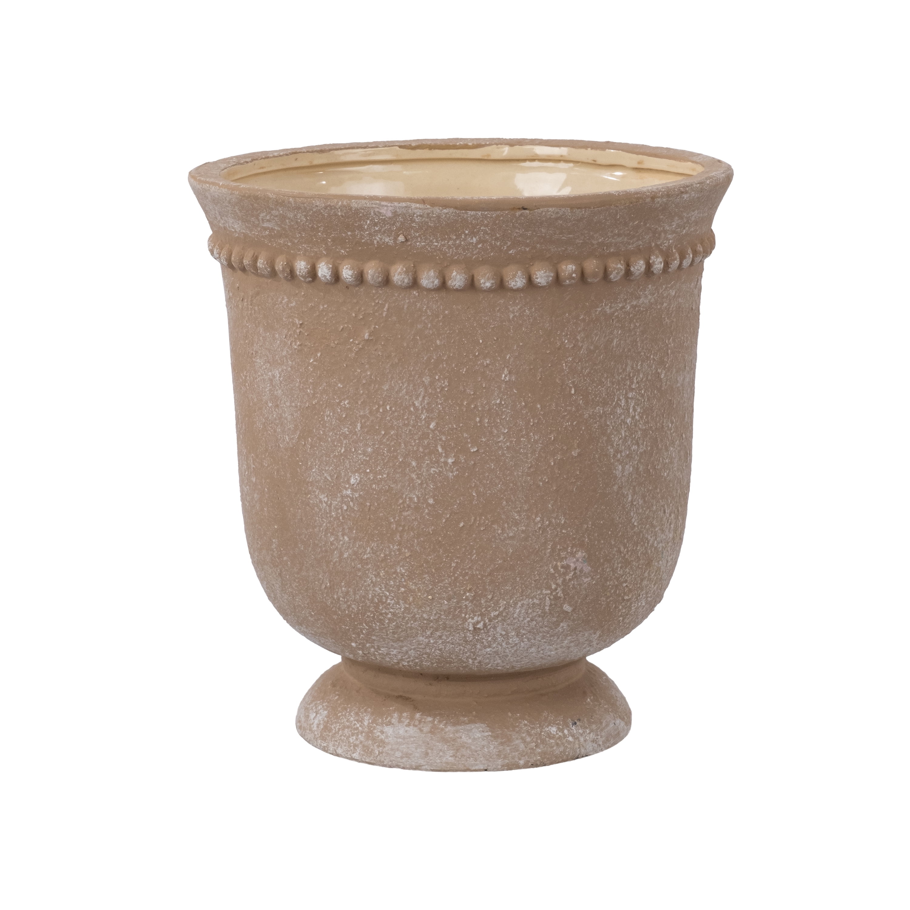 My Texas House Ceramic Urn Planter Pot with Elegant Dot Pattern (Brown, 8.1 in) 0fqa6