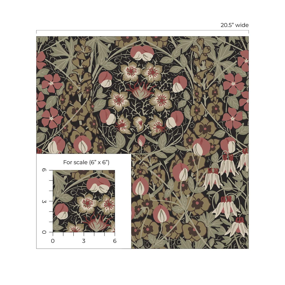 NextWall Tulip Garden Peel and Stick Wallpaper (Red, 20.5 in x 18 ft) l7qxy