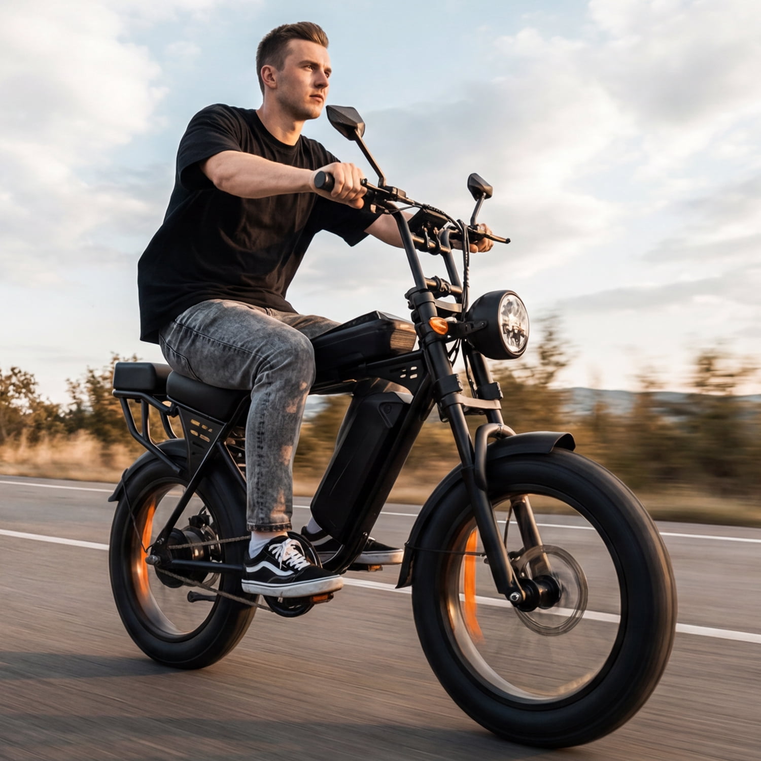 E-Bike Electric Bicycle 1500W Brushless Motor 28MPH Top Speed (Black, 485 lb) macs0