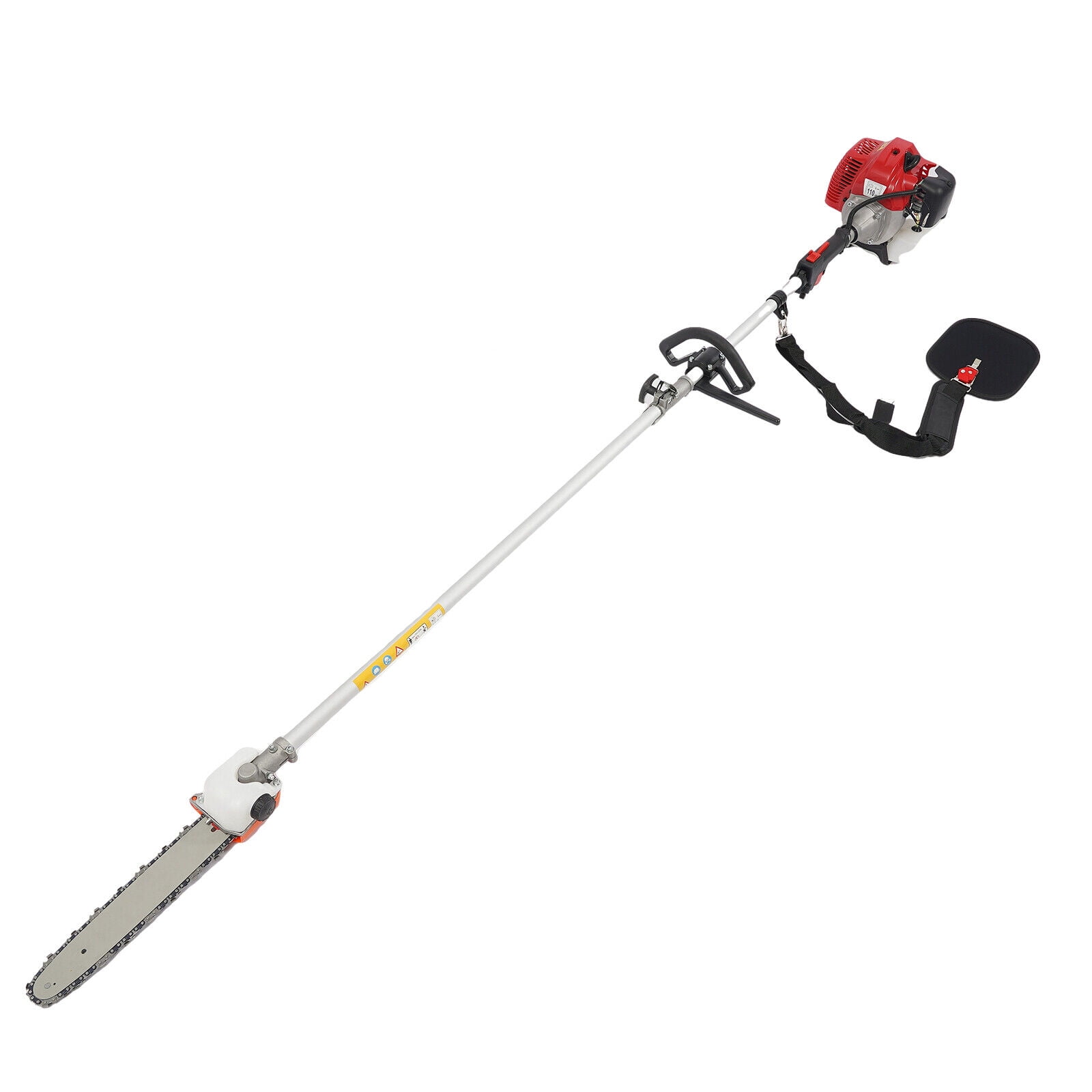 ToppiJoy Gas Pole Chainsaw 43CC 2-Cycle Tree Trimmer with 11 in Cutting Bar (Red, 16 ft Reach) vkd1x