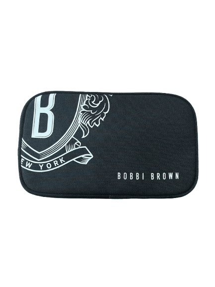 Bobbi Brown Makeup Bag Zippered Canvas Cosmetic Organizer (Black, 8 in x 5 in) 8n5im