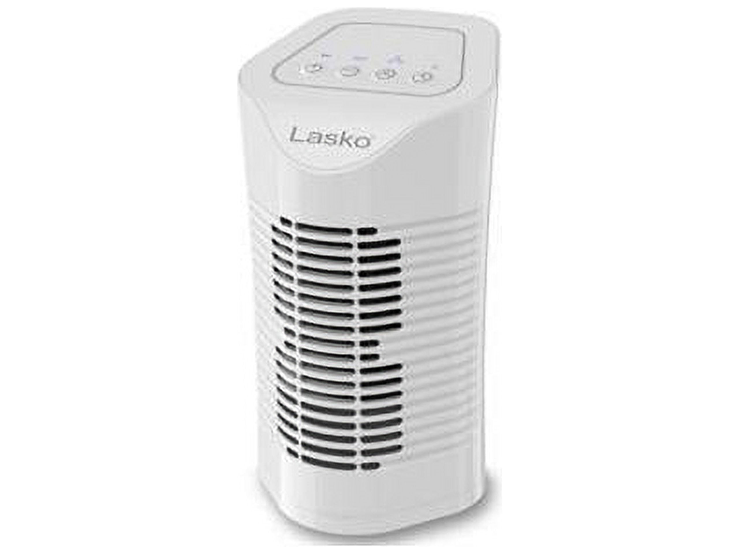 Lasko 3-Stage Desktop Tower Air Purifier with Ionizer and Timer (White, 11 in Tall) n4dt8