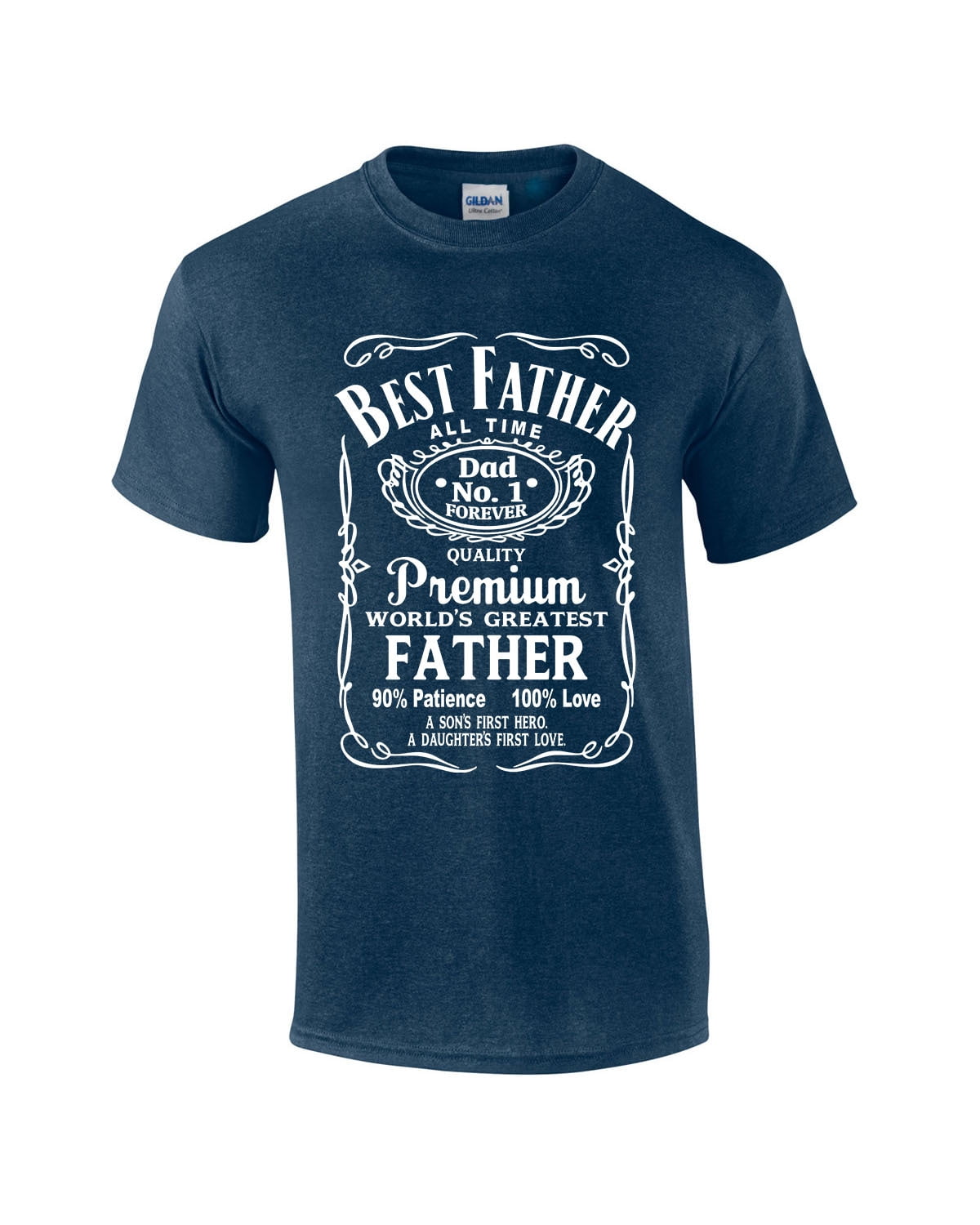 Trenz Shirt Company Father of All Time Whiskey Label Graphic Men's T-Shirt (Black, 6XL) 33y41