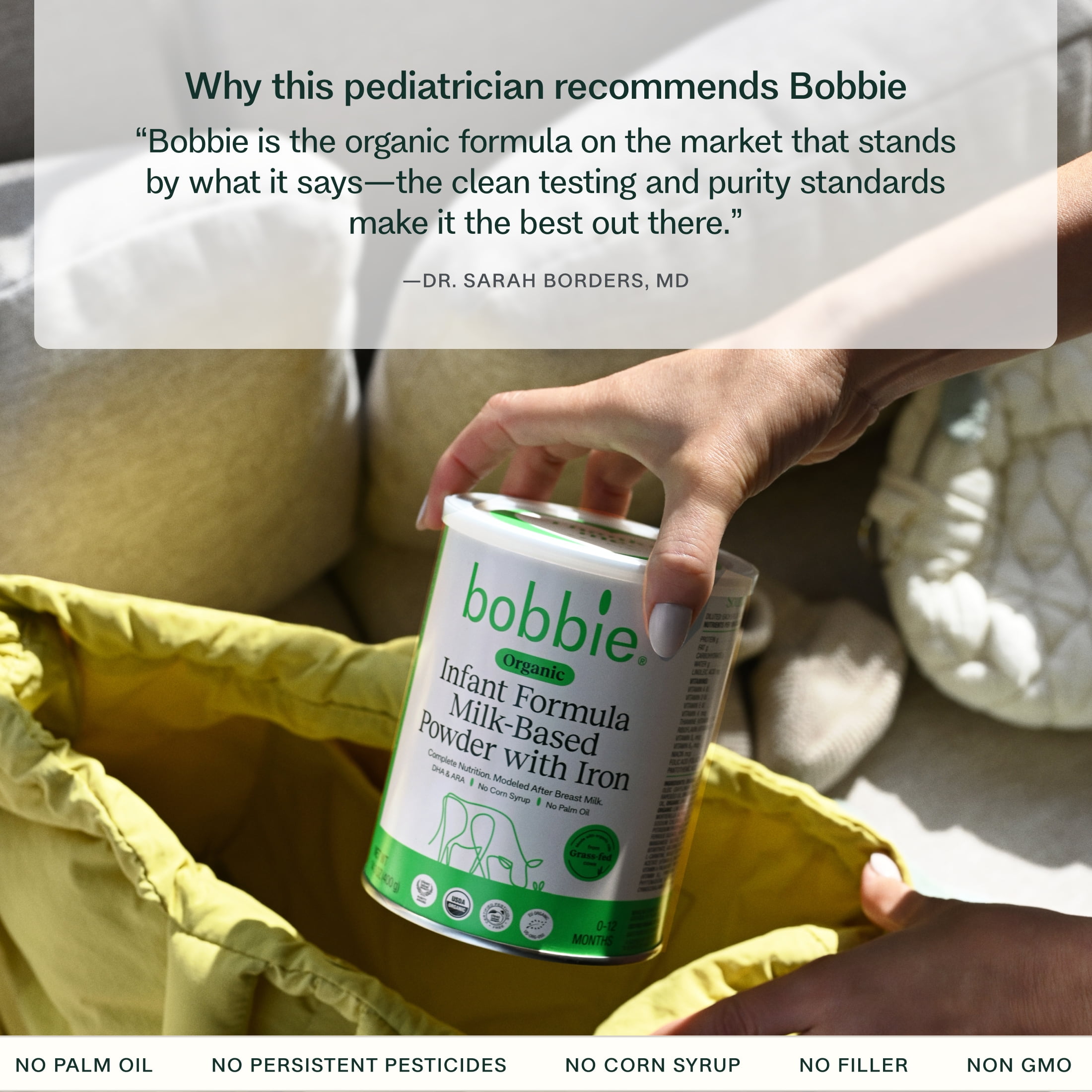 Bobbie Original Formula Organic Baby Powder with Lactose (14.1 oz) hlh4g