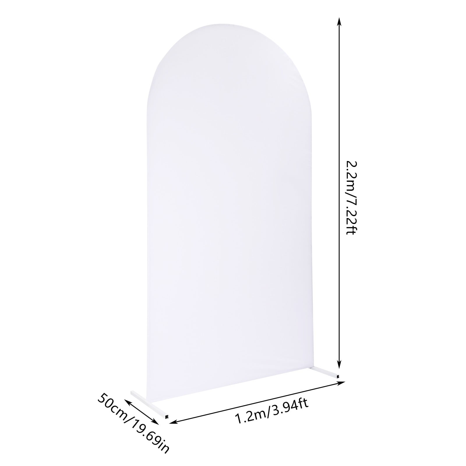 Generic Wedding Arch Backdrop Stand, Heavy-Duty Metal Balloon Arch Frame for Events (White, 7.2 ft) c6q6d
