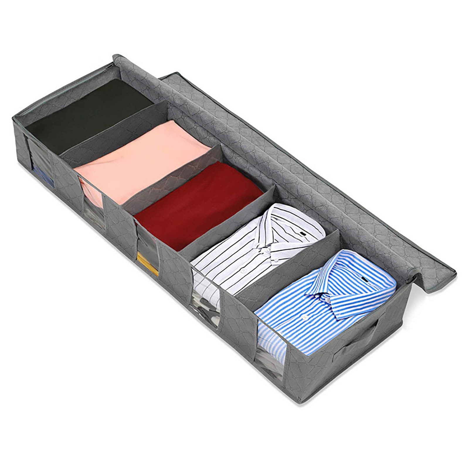 FNGZ Under Bed Storage Organizer with Reinforced Handles and Transparent Window (Blue, 38.79 x 12.99 x 5.90 in) bgbo5