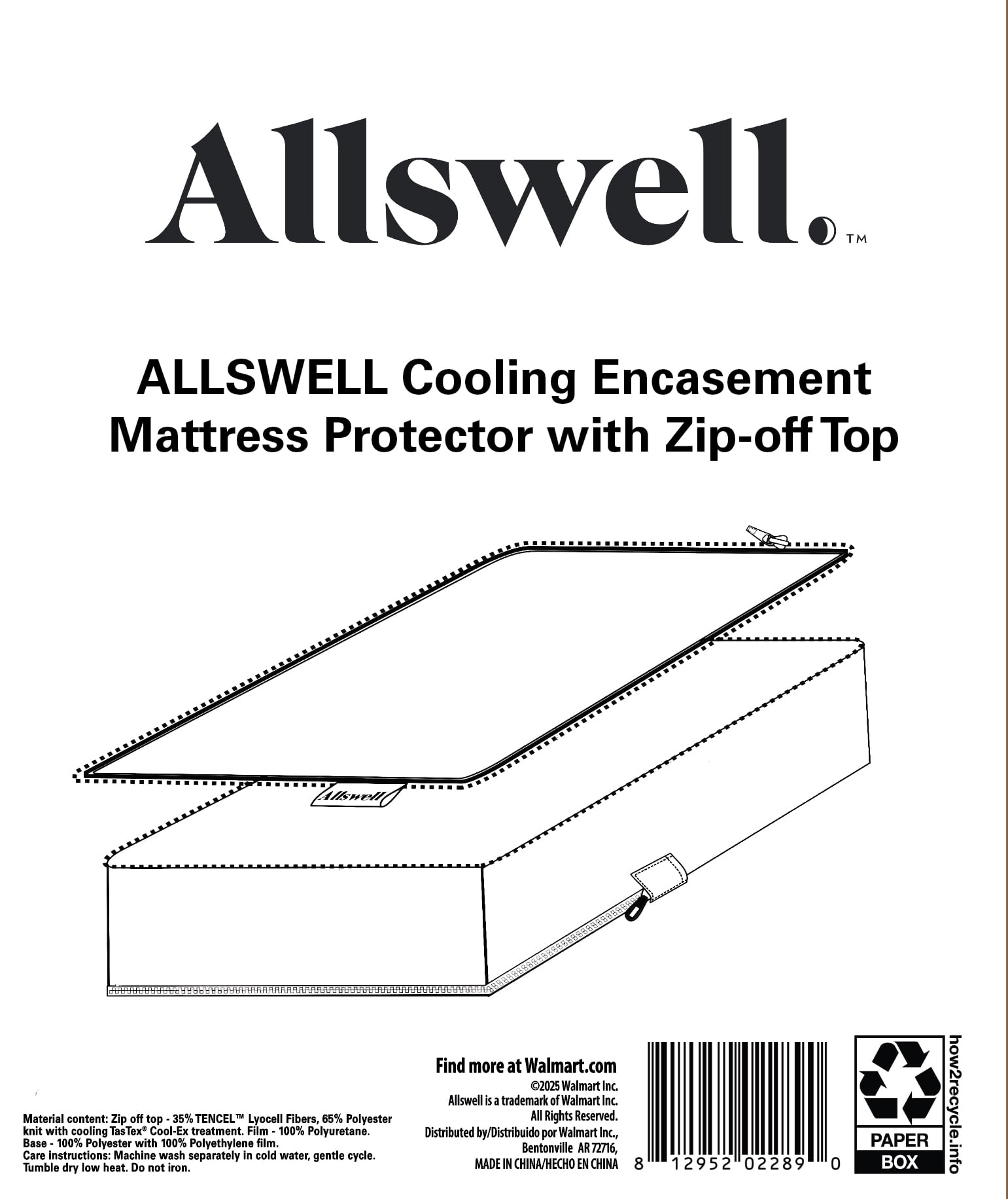 Allswell Cooling Mattress Protector, 6-Sided Waterproof Bed Bug Barrier (White, Queen) pj4oi