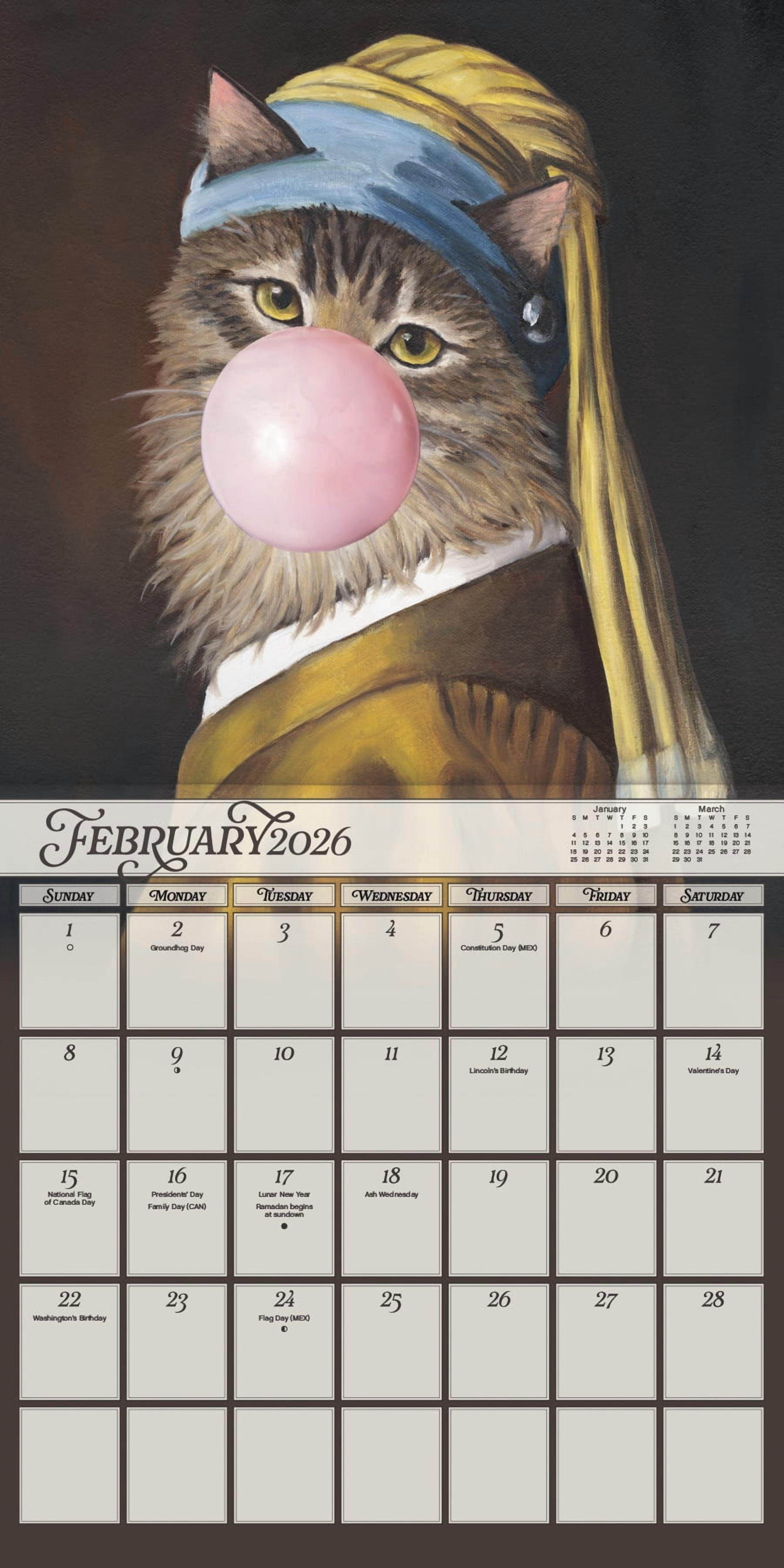 Trends International 2026 Portraits of a Feline Carol Lew Wall Calendar (12 in x 12 in) 247si