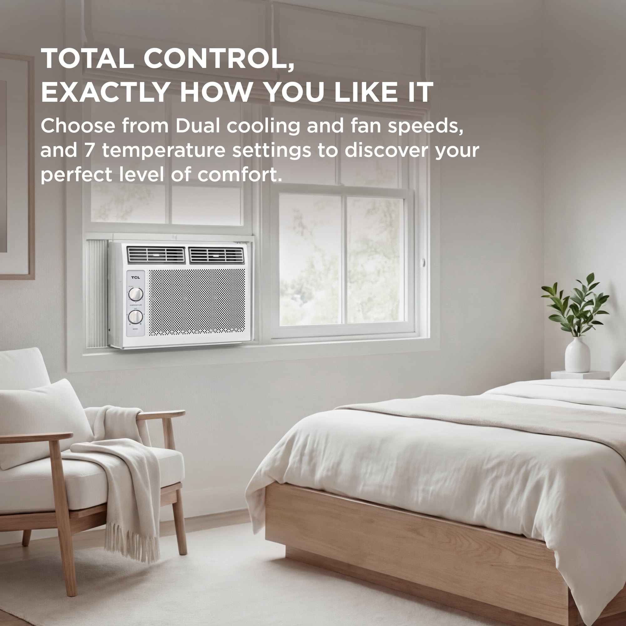 TCL 5,000 BTU Mechanical Window Air Conditioner (White, 150 Sq ft Coverage) icinw