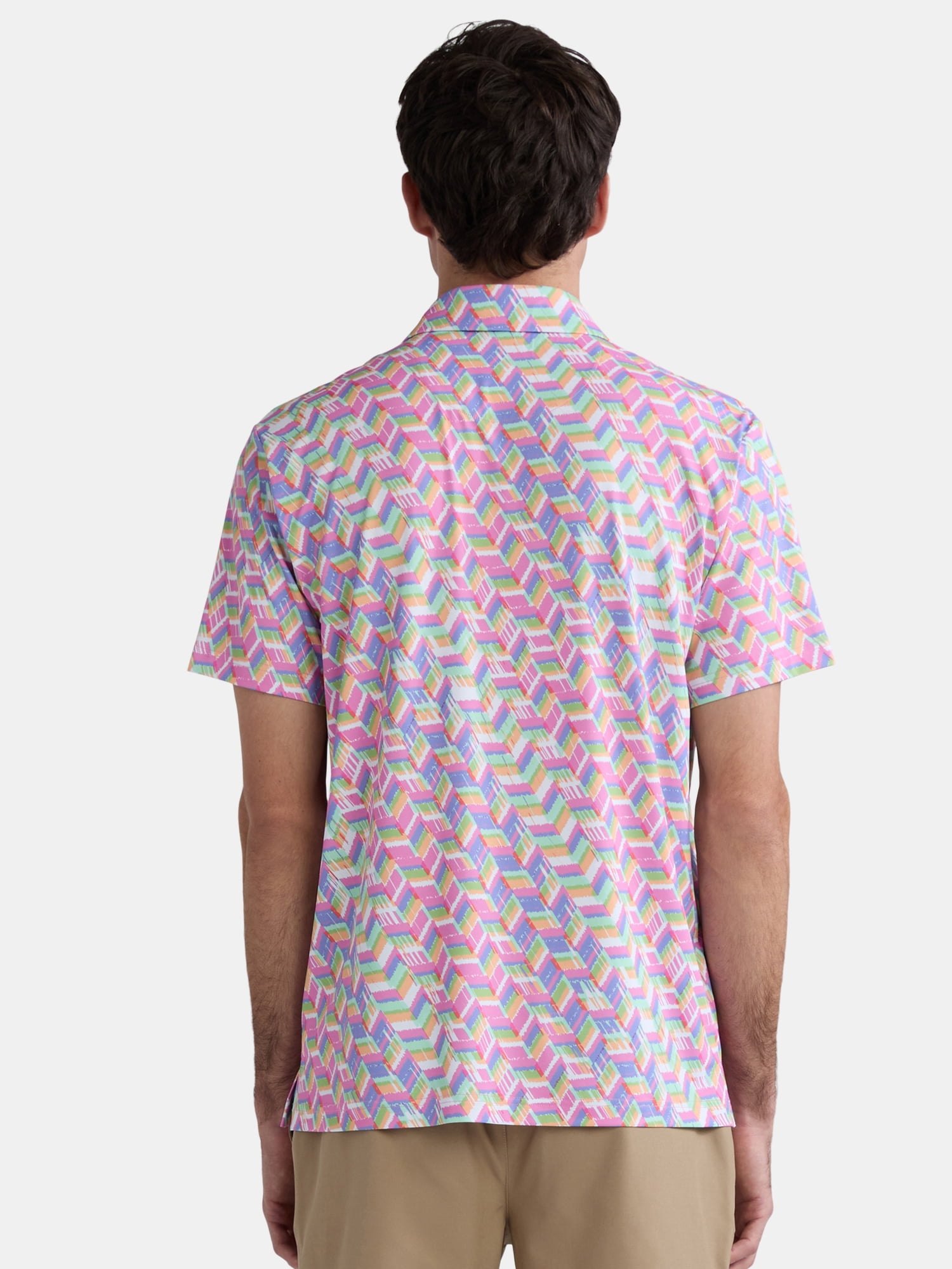 Birdie Bound Men's Novelty Print Golf Polo Shirt (Pink, S-5XL) al7kv