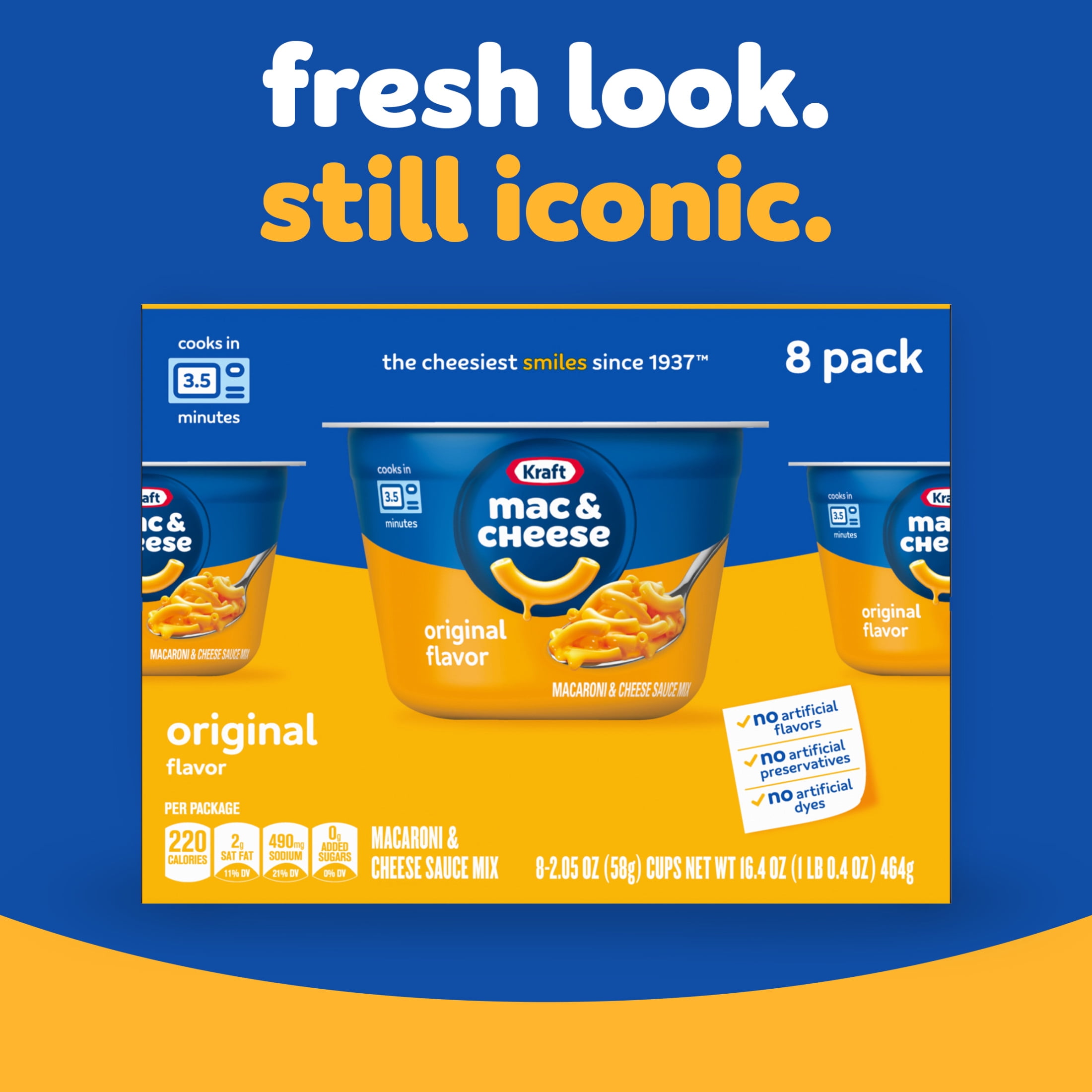 Kraft Original Macaroni and Cheese Dinner Cups (8 Pack, 2.05 oz Each) 9nz4p