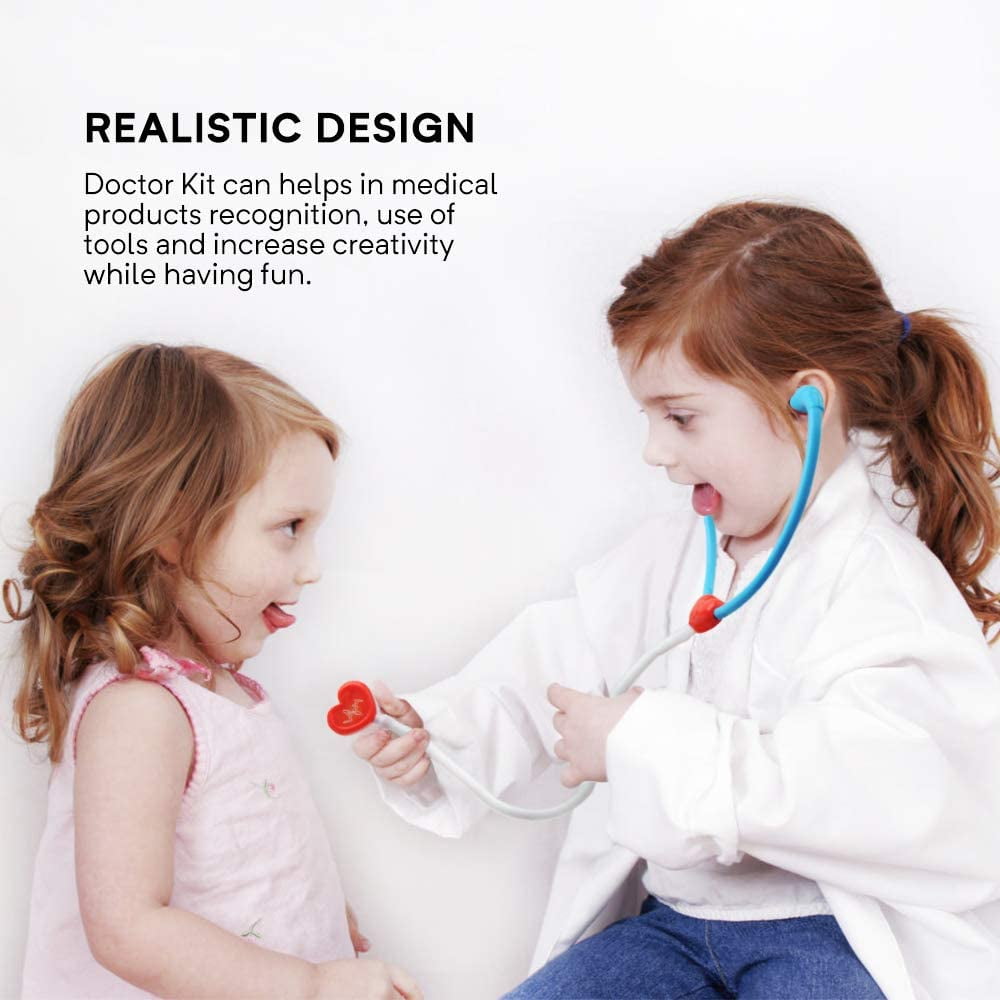 TiokMc Doctor Play Set for Toddlers, Educational Medical Role Play Kit with Carrying Case (17-Piece Set) r2tx3
