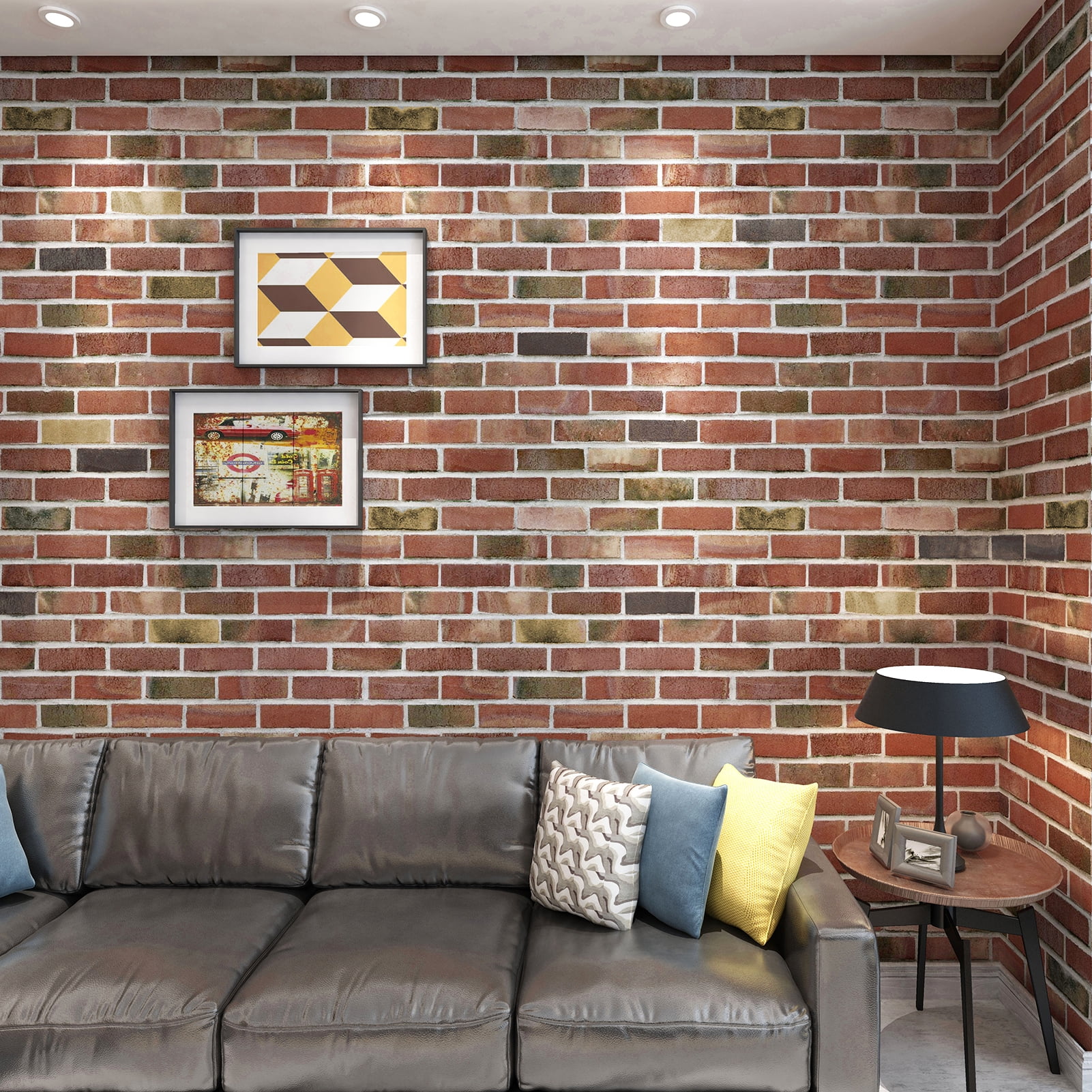 Art3d Peel and Stick 3D Faux Brick Wall Panels (Red Brown, 20-Pack, 105 Sq.Ft) tnqme