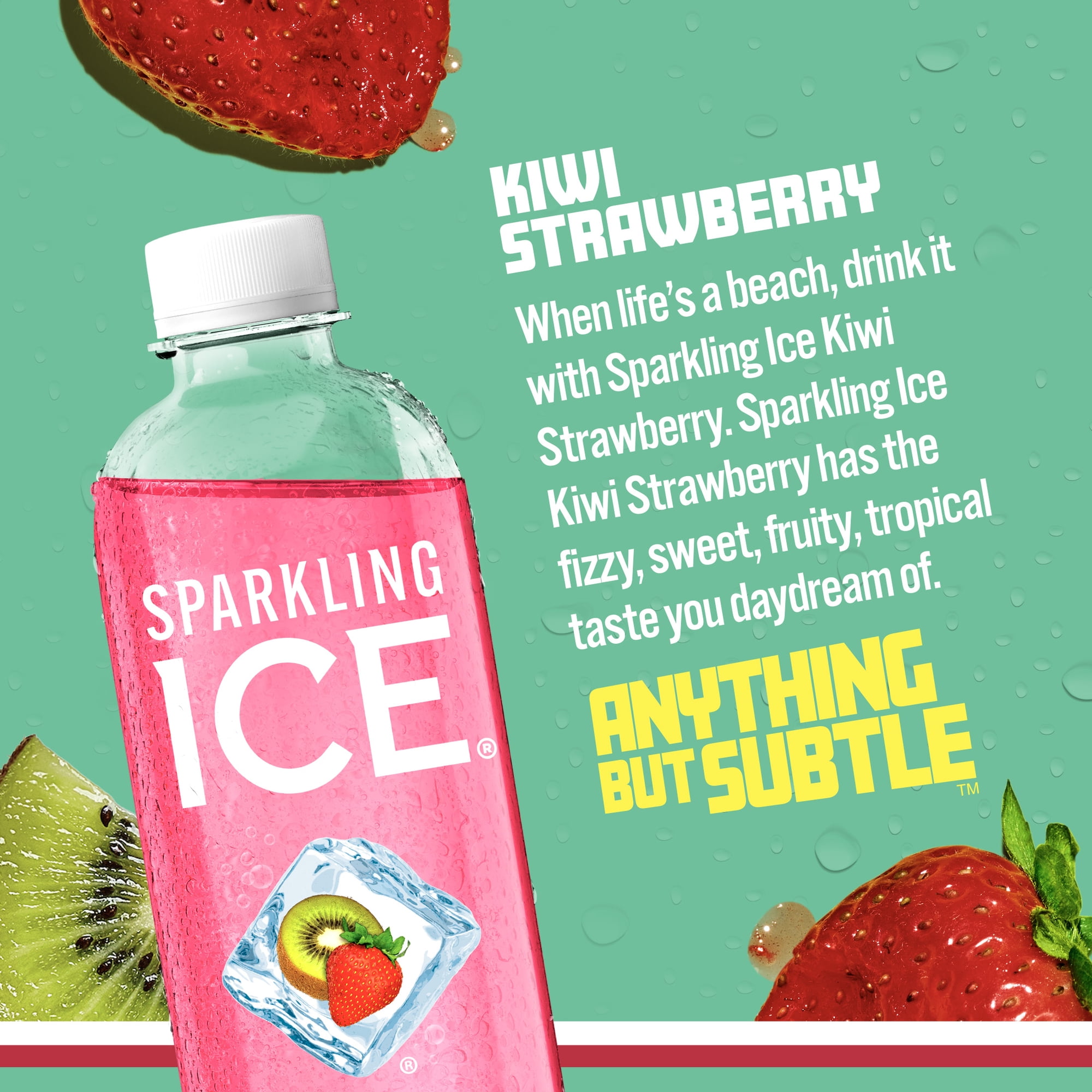 Sparkling Ice Naturally Flavored Sparkling Water, Kiwi Strawberry (17 fl oz) e6x5m