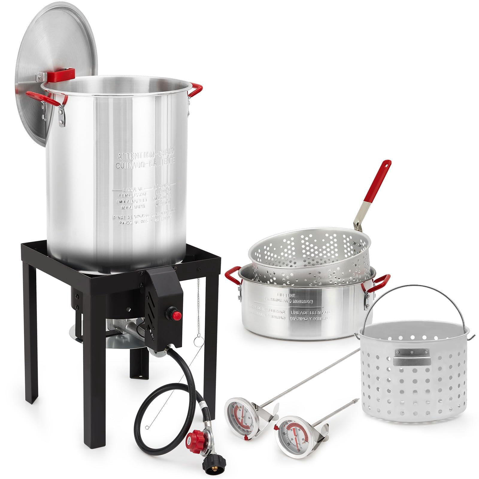 Outdoor Gourmet 30QT Turkey Fryer Kit (Heavy-Duty Propane Burner, Stainless Steel Pot) yoqe2