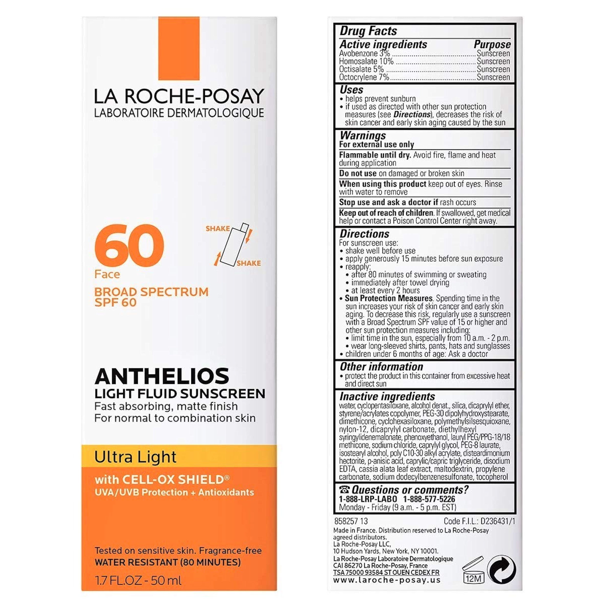 La Roche-Posay Anthelios Ultra Light Facial Sunscreen SPF 60, Broad Spectrum Protection (1.7 fl oz) 7rp69