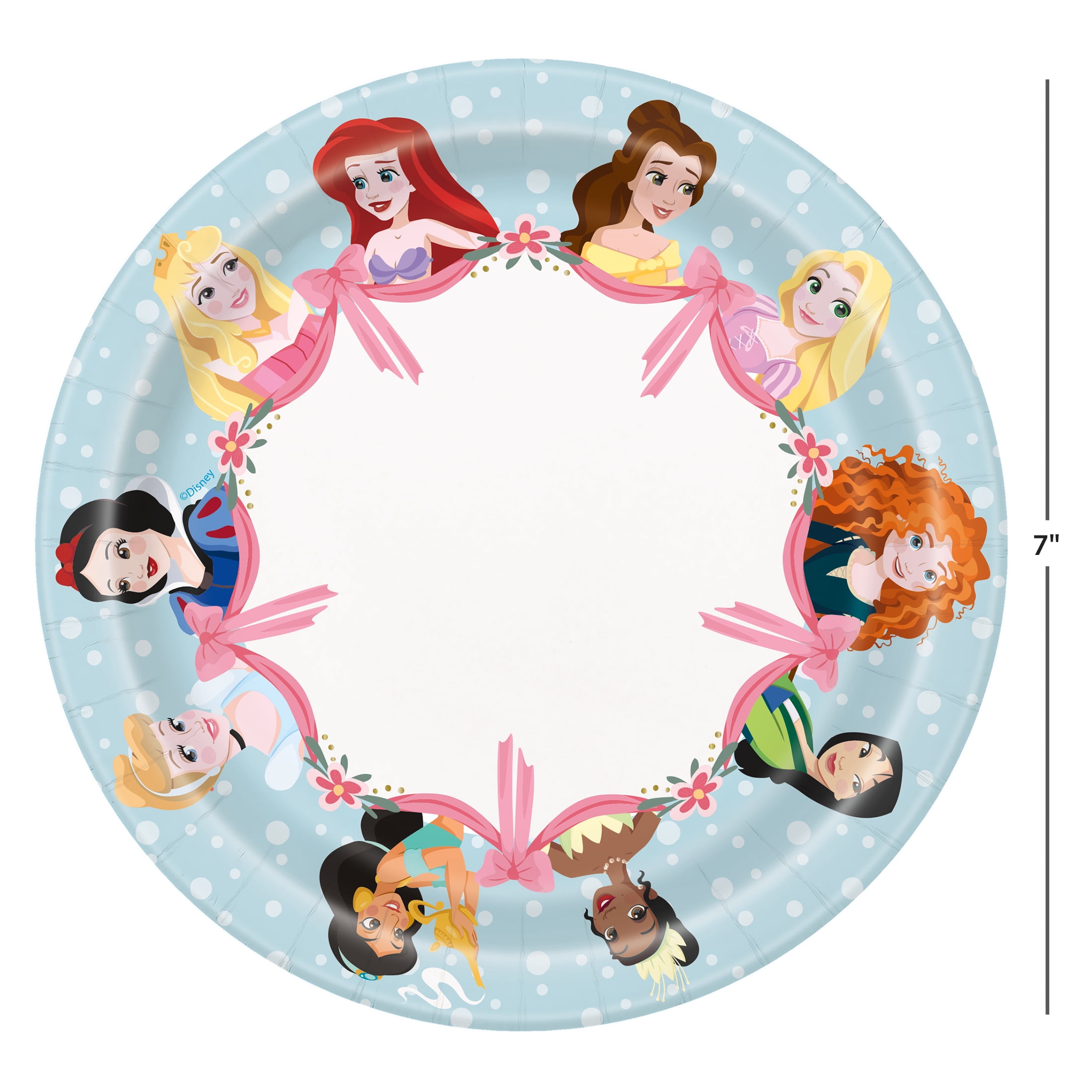 Disney Princess Round Dessert Plates (7 in, 8 ct) pwmo2