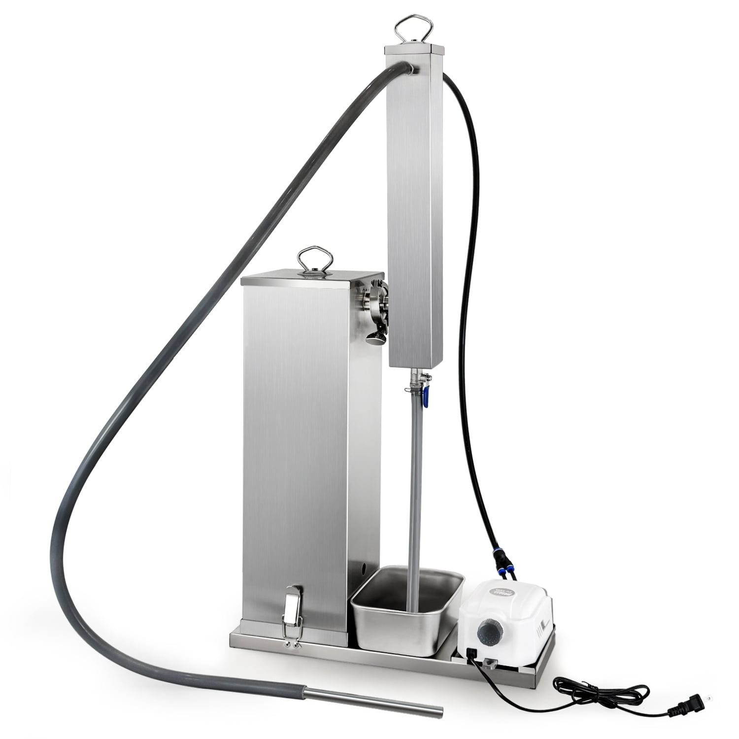 Supllueer Electric Cold Smoke Generator for BBQ Grilling and Smoking (Silver, 10 Liter Capacity) hlx36