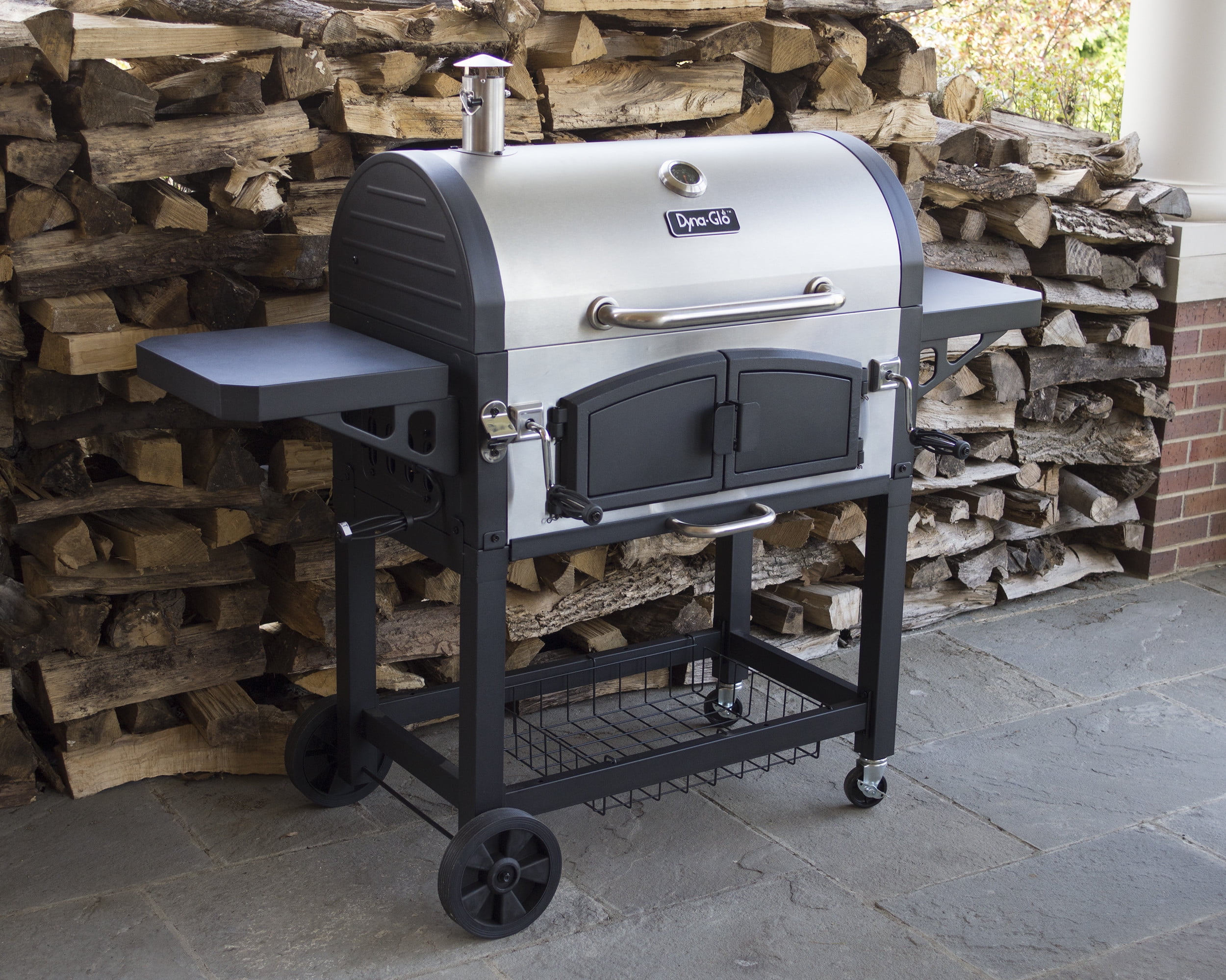 Dyna-Glo X-Large Premium Dual Chamber Charcoal Grill (Silver, 816 sq in) 9th0h
