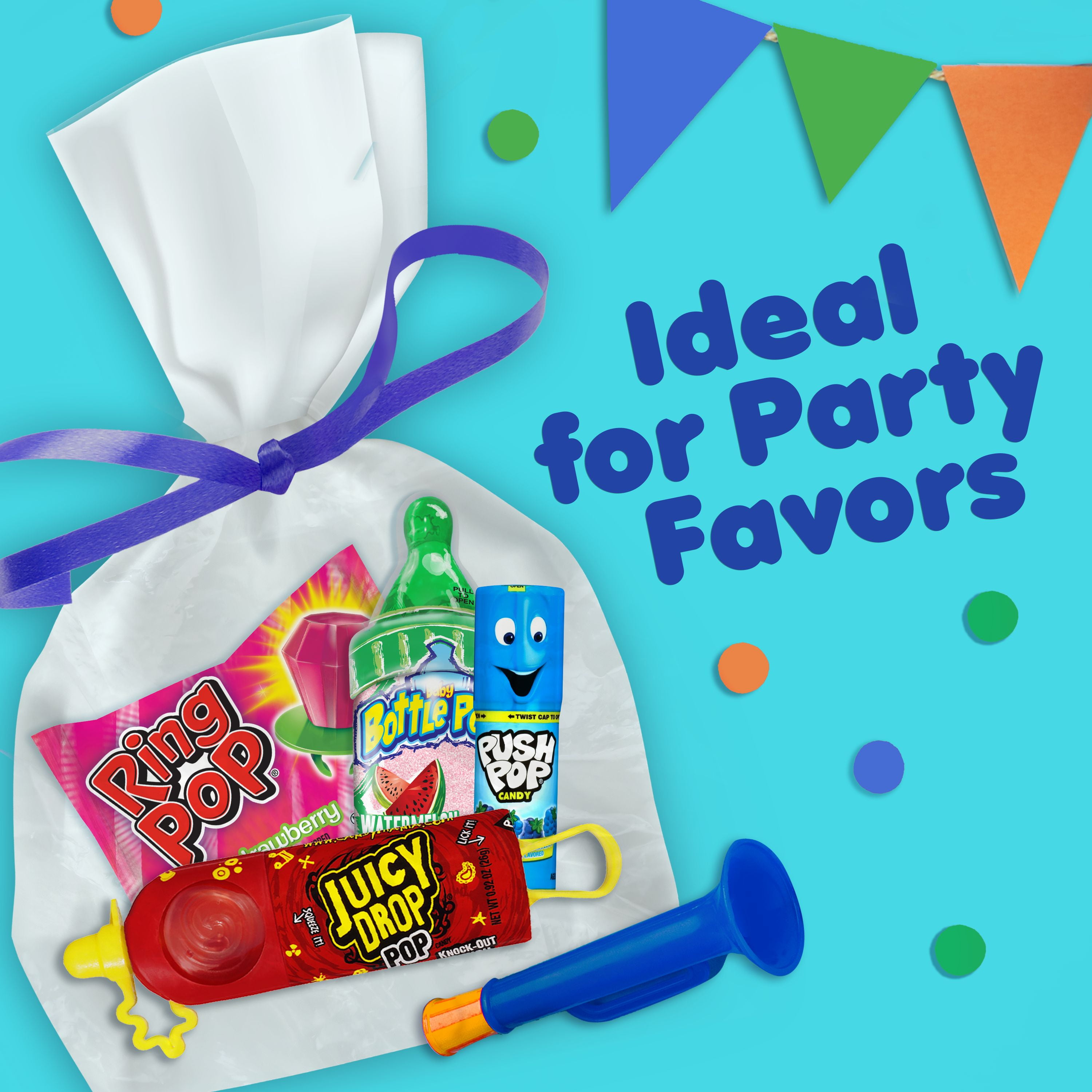 Bazooka Candy Brands Lollipop Variety Pack, Assorted Fruit Flavors (12.4 oz, 18 Pieces) mveor
