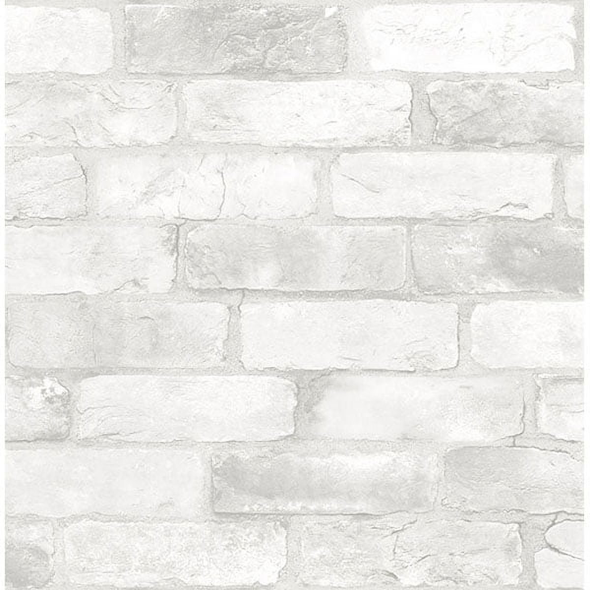 NuWallpaper Loft White Brick Peel and Stick Wallpaper (White, 216-in x 20.5-in) z6c9e