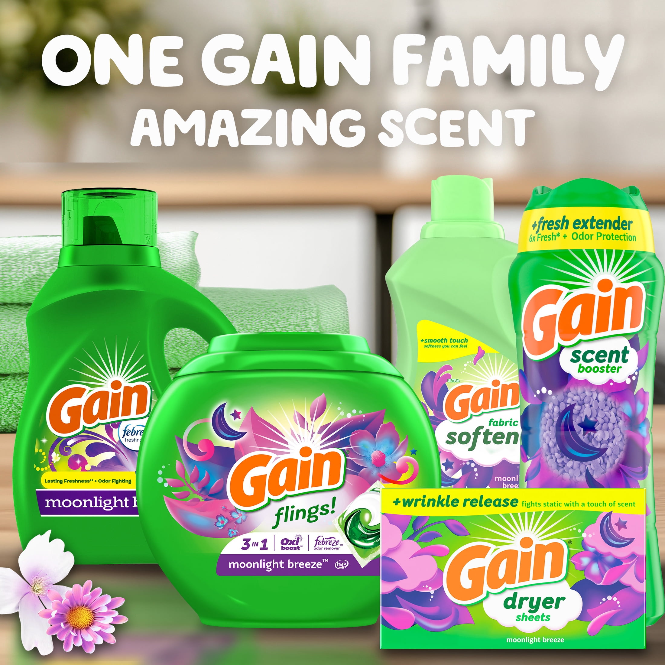 Gain Fireworks In-Wash Laundry Scent Booster Beads, Moonlight Breeze (30.1 oz) pl48r