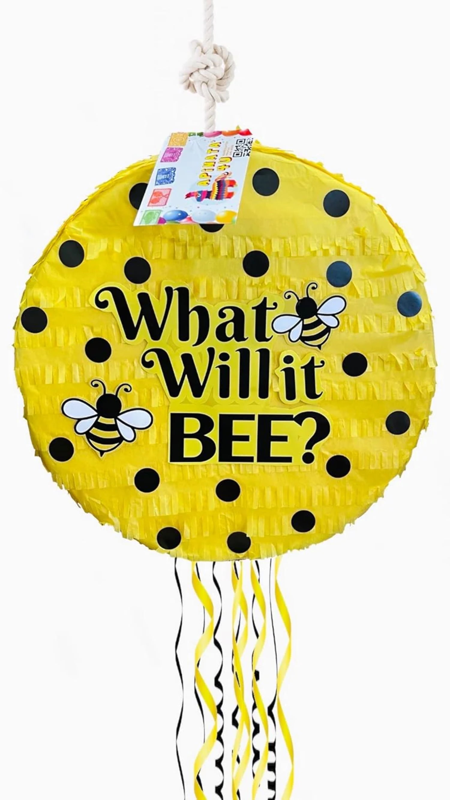 Generic What Will It Bee Gender Reveal Pinata (Yellow, 16 in Diameter) rl4c2