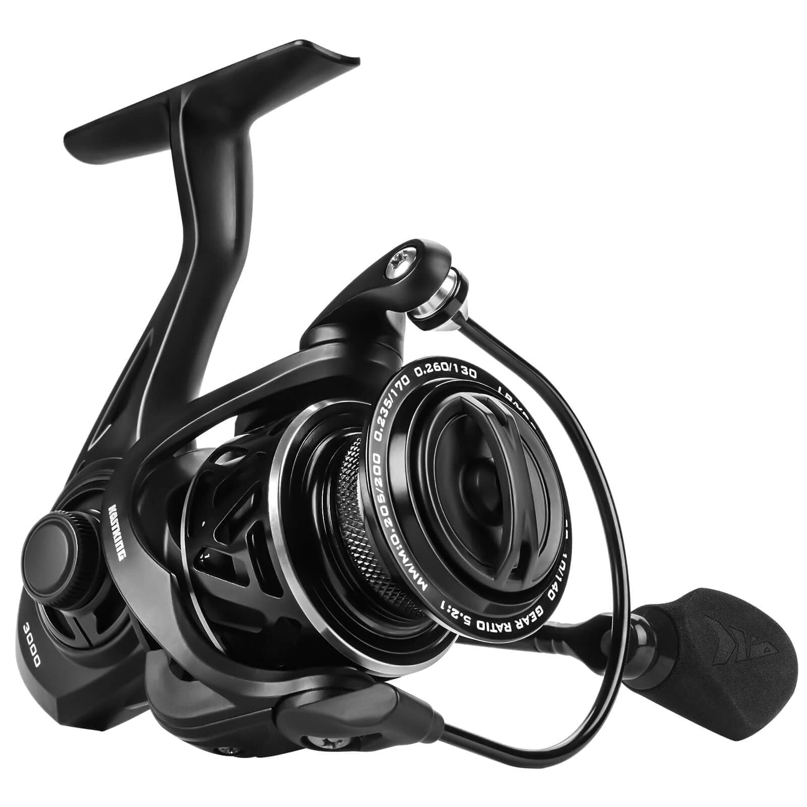 KastKing Zephyr Spinning Reel Graphite Frame 5.2:1 Gear Ratio (Black, 3000 Series) ph0fk