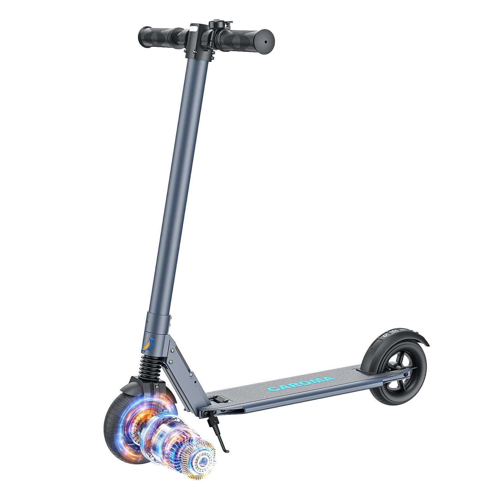 Caroma Electric Scooter for Adults, Foldable Commuting E-Scooter with Cruise Control and Dual Braking System (Blue, 6.5 in) 6wyf1