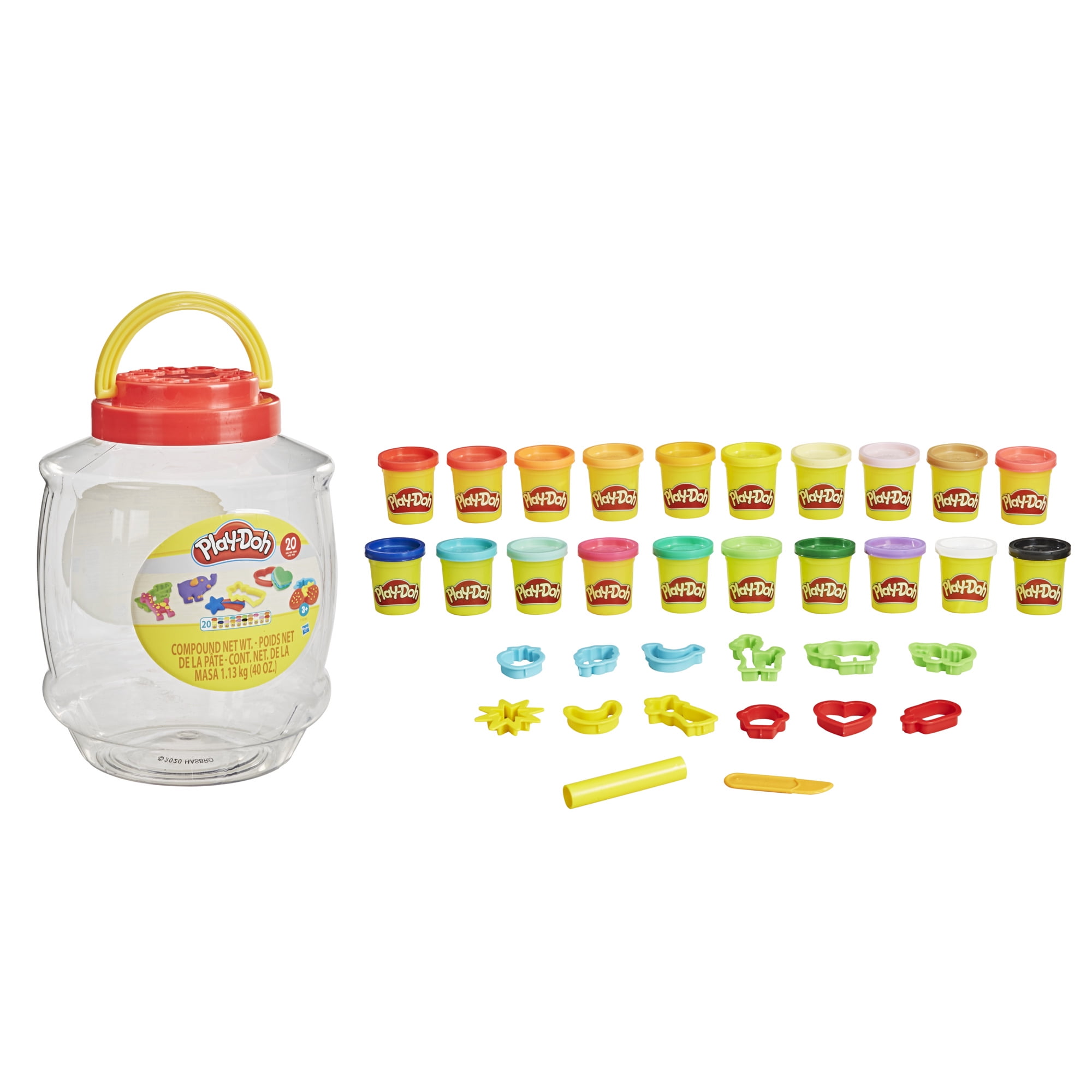 Play-Doh Bucket of Fun Modeling Compound Set with 14 Tools and Cutters (20 Colors, 40 oz) 0nzxz