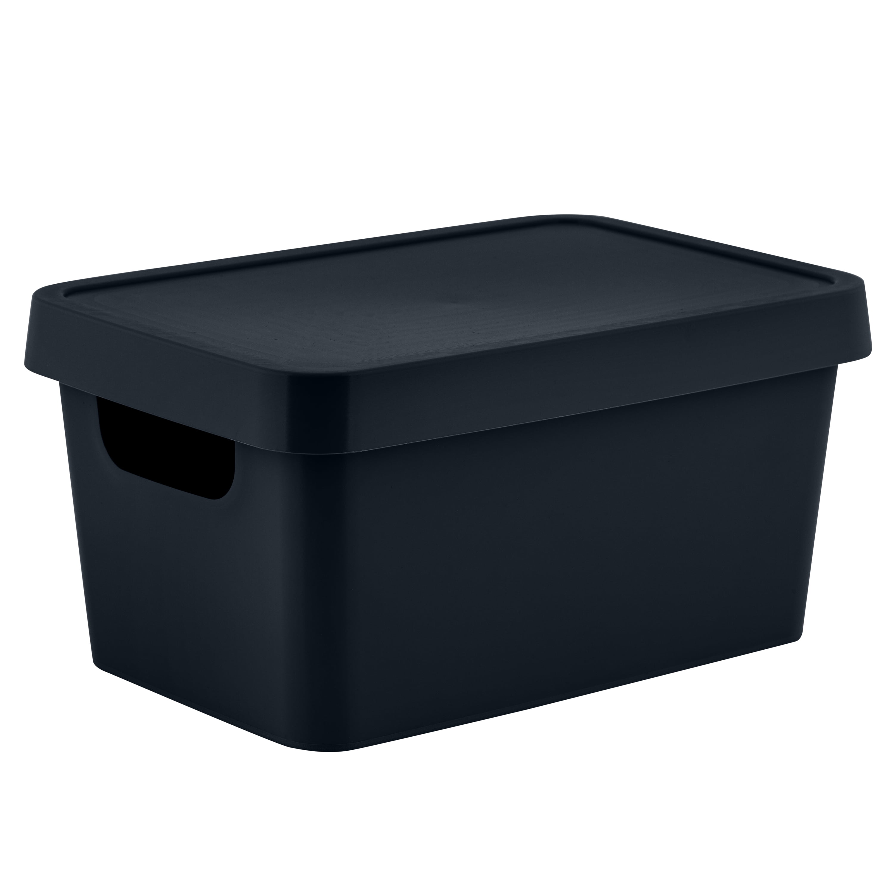 Simplify Vinto Plastic Storage Box with Lid and Handles (Charcoal, 9.76 in x 6.69 in x 4.84 in) fajp4