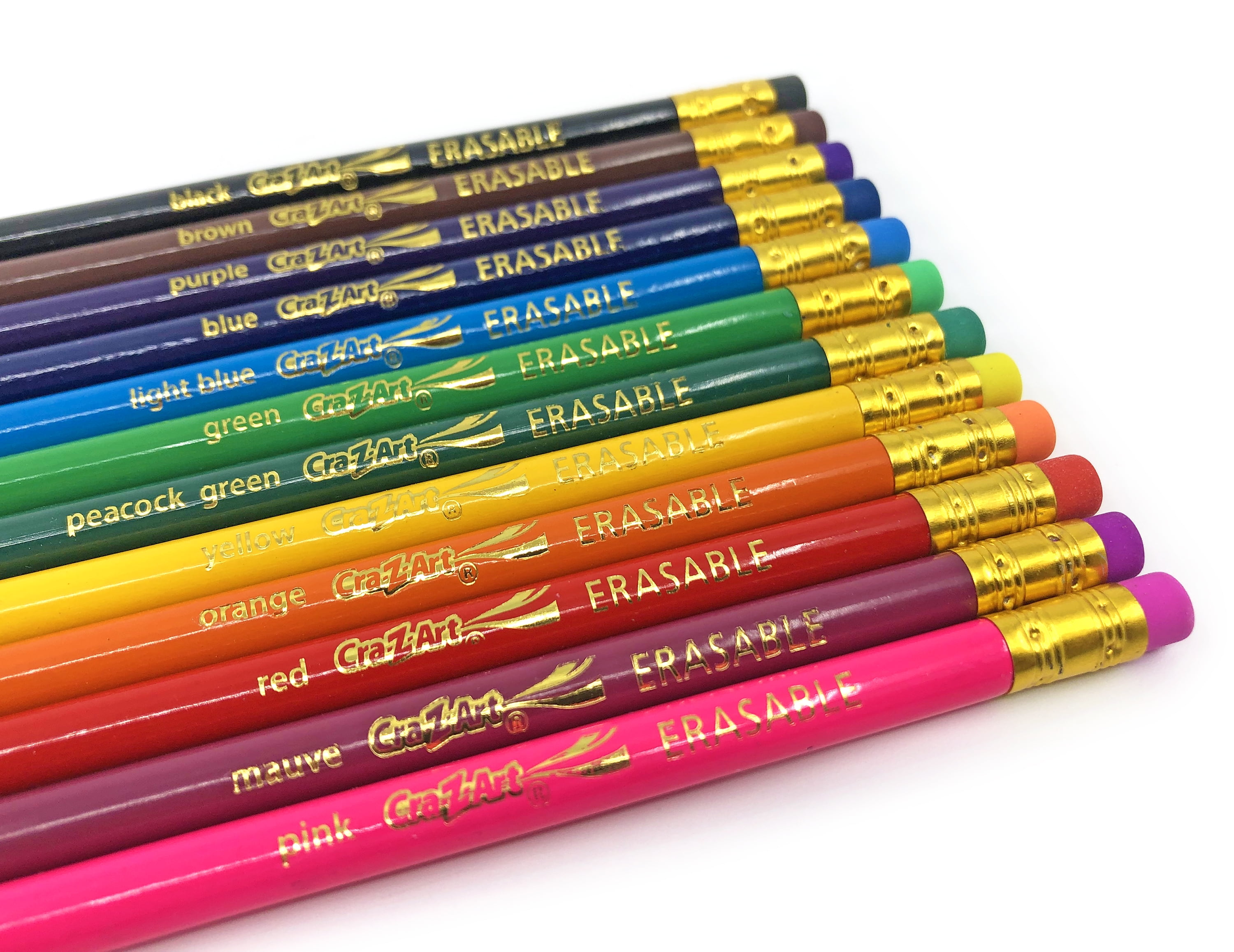 Cra-Z-Art Erasable Colored Pencils, Pre-sharpened Break-Resistant Lead for Drawing and Sketching (Assorted Colors, 12 Pack) 0zj79
