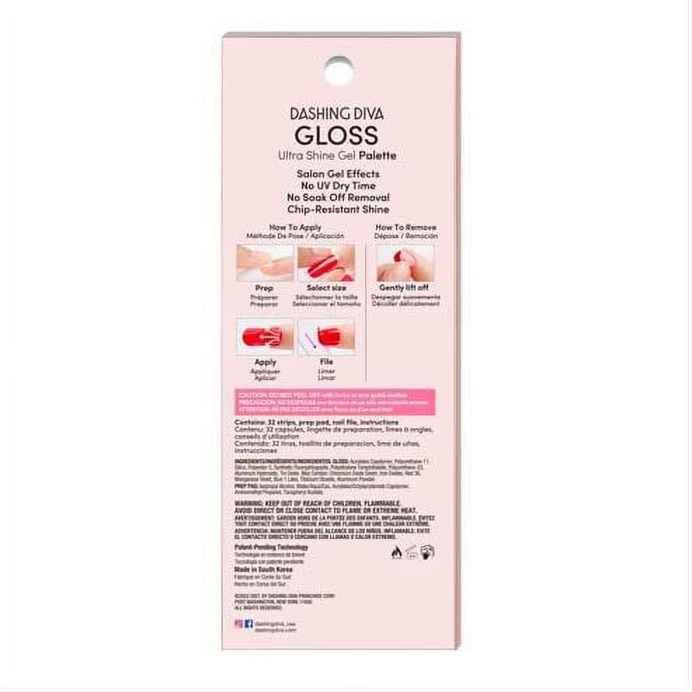 Dashing Diva Gloss Ultra Shine Gel Nail Strips Long-lasting Professional Finish (Natural Wonder, 32 Strips) a4ero