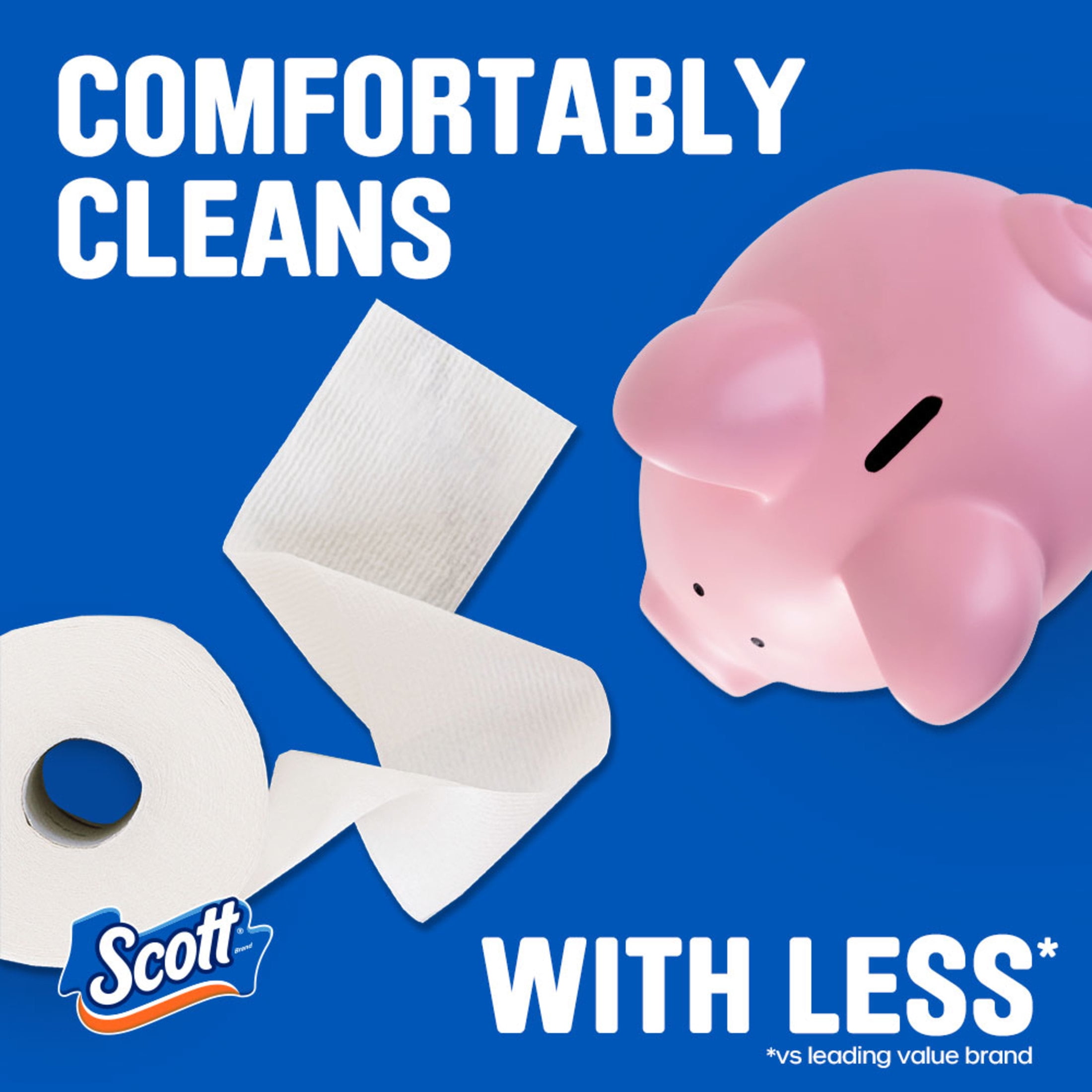 Scott ComfortPlus Toilet Paper, 1-Ply Bath Tissue (12 Mega Rolls) 82axf