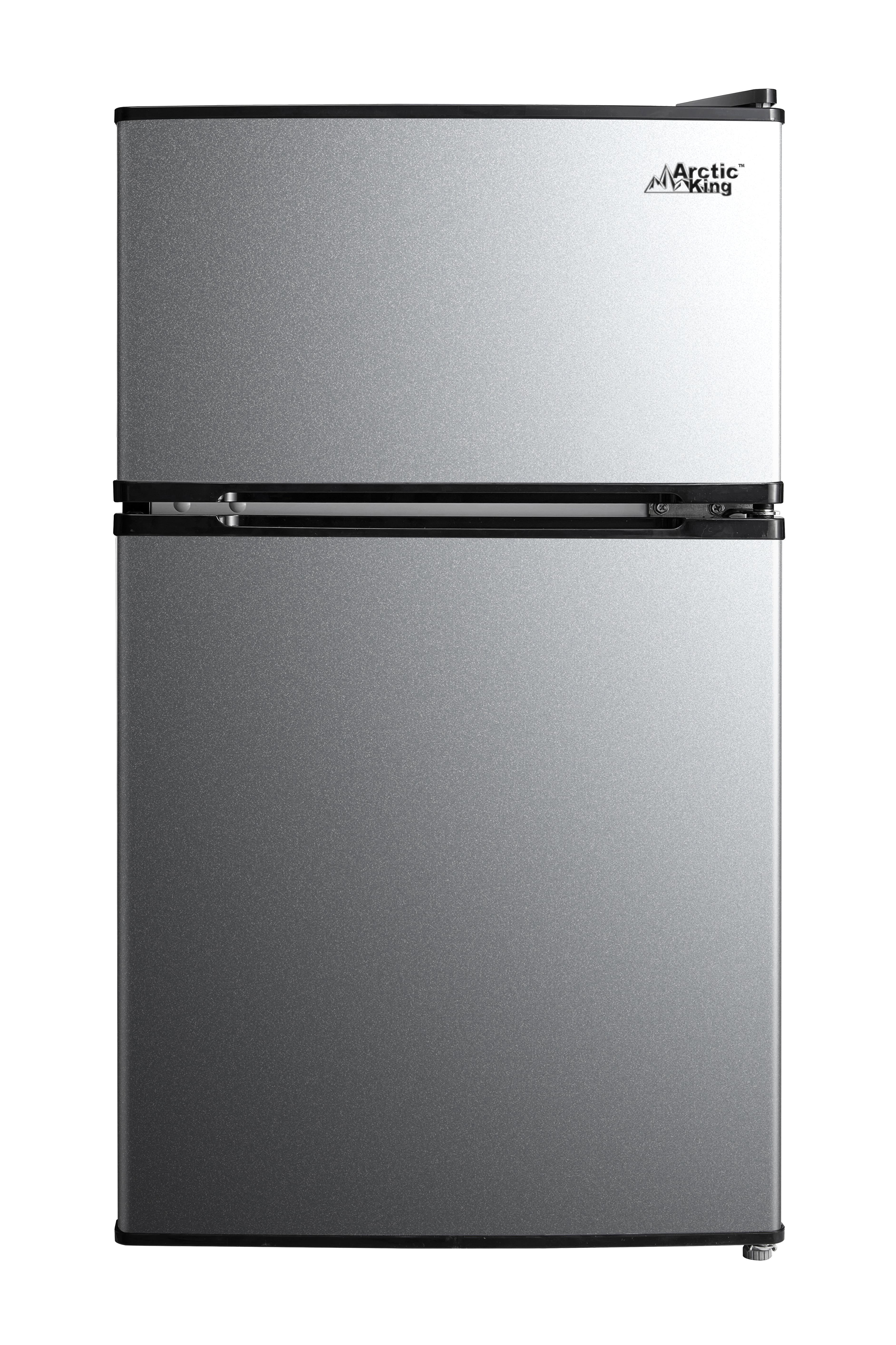 Arctic King 3.2 Cu Ft Two Door Mini Fridge with Freezer (Silver, 3.2 cu ft) d4hf4